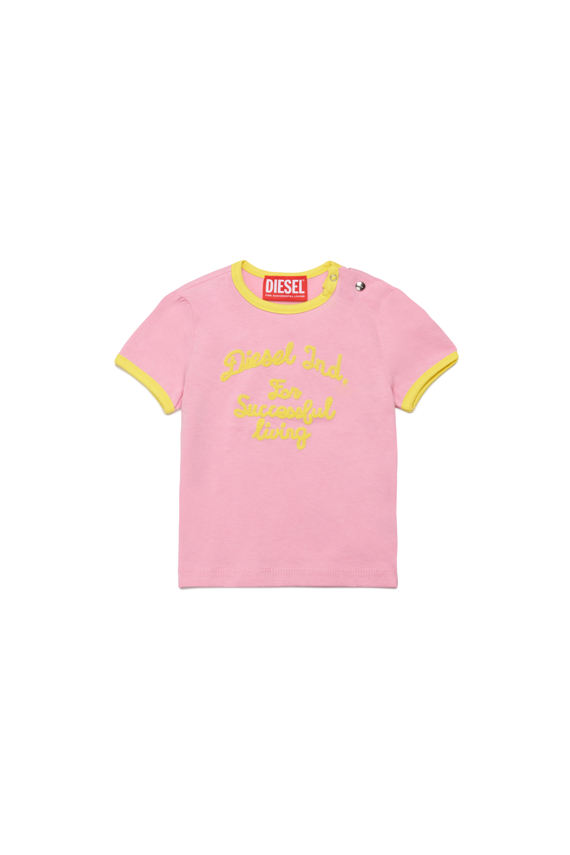 Diesel - TELAB, Camiseta Ring con bordado Mujer in Rosa - 1