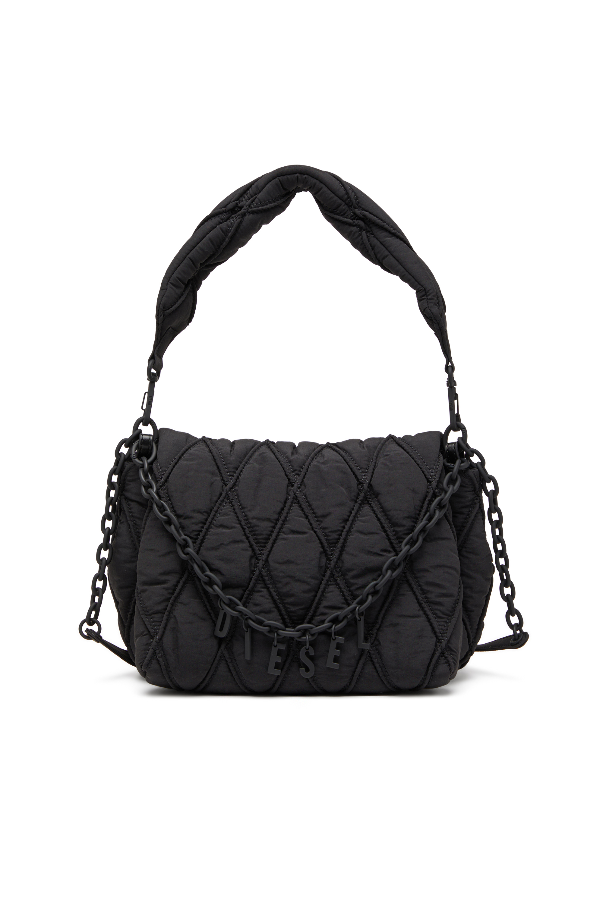 Diesel - CHARM-D SHOULDER M, Bolso de hombro de nailon acolchado Mujer in Negro - 2