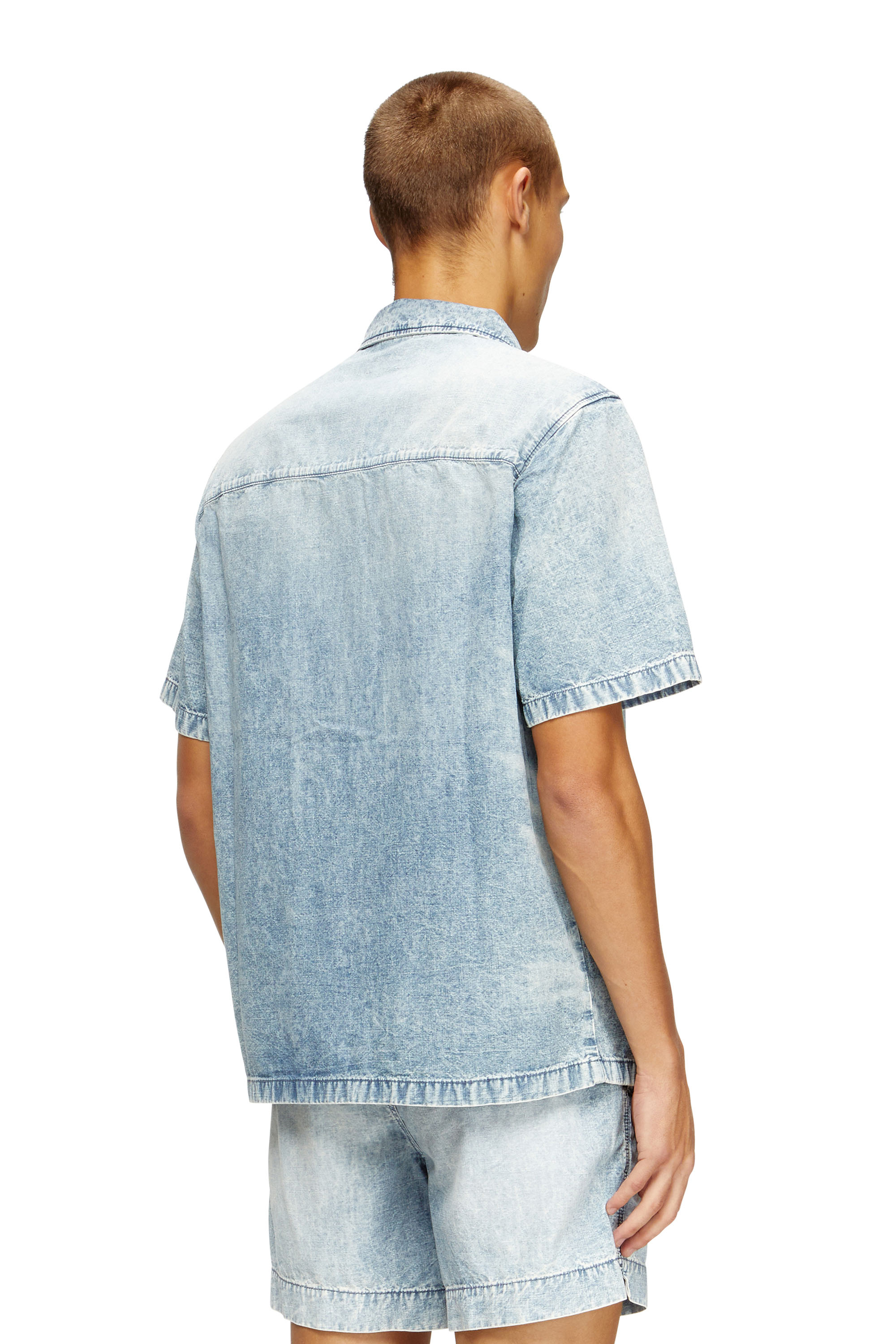 Diesel - D-NABIL-S4, Camisa de bolos en denim efecto mármol Hombre in ToBeDefined - 4