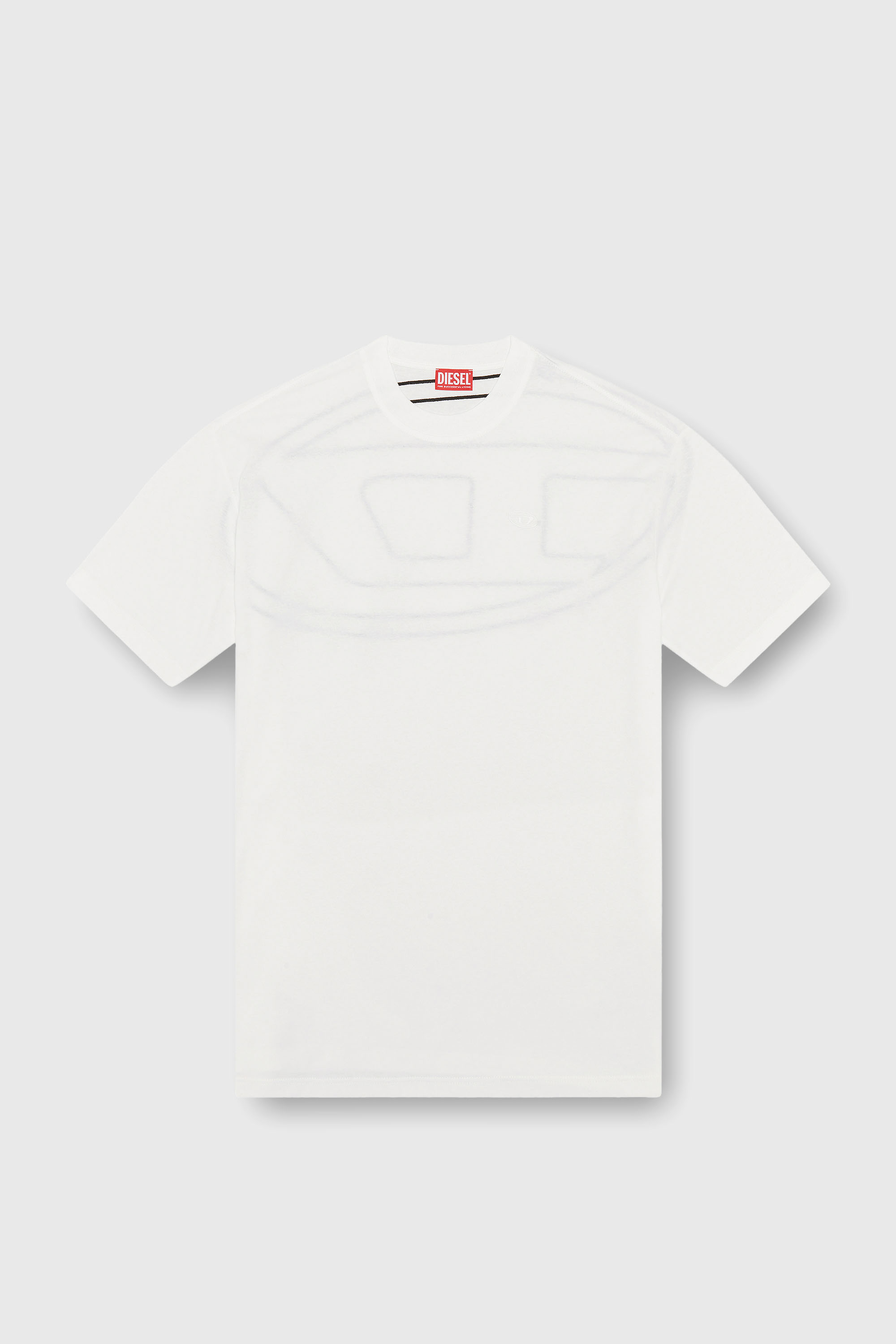 Diesel - T-BOGGY-MEGOVAL-D, Camiseta con bordado oval D grande Hombre in Blanco - 2
