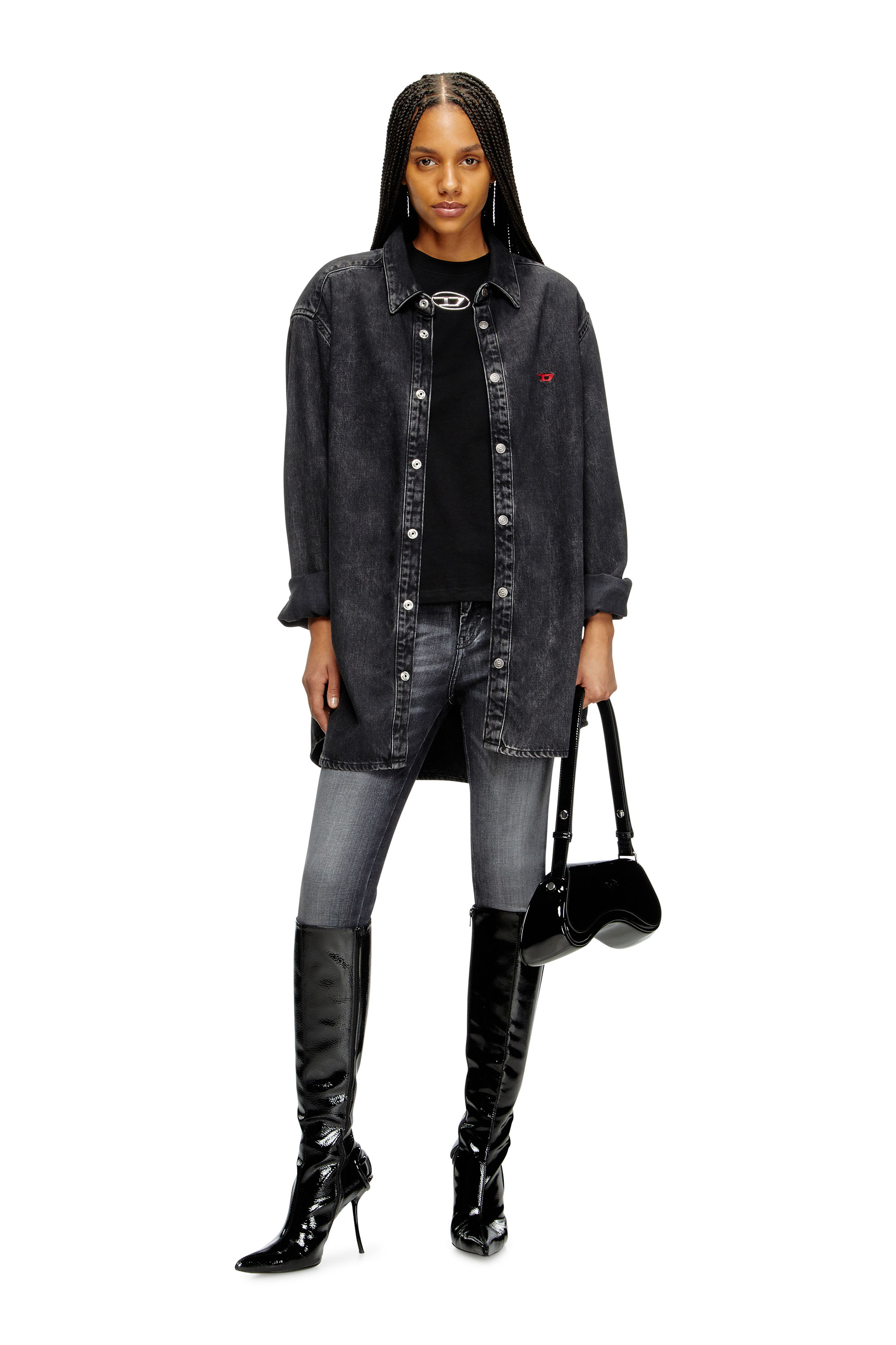 Diesel - T-REGS-OD-Q1, Camiseta de fit regular con logotipo Oval D Mujer in Negro - 2