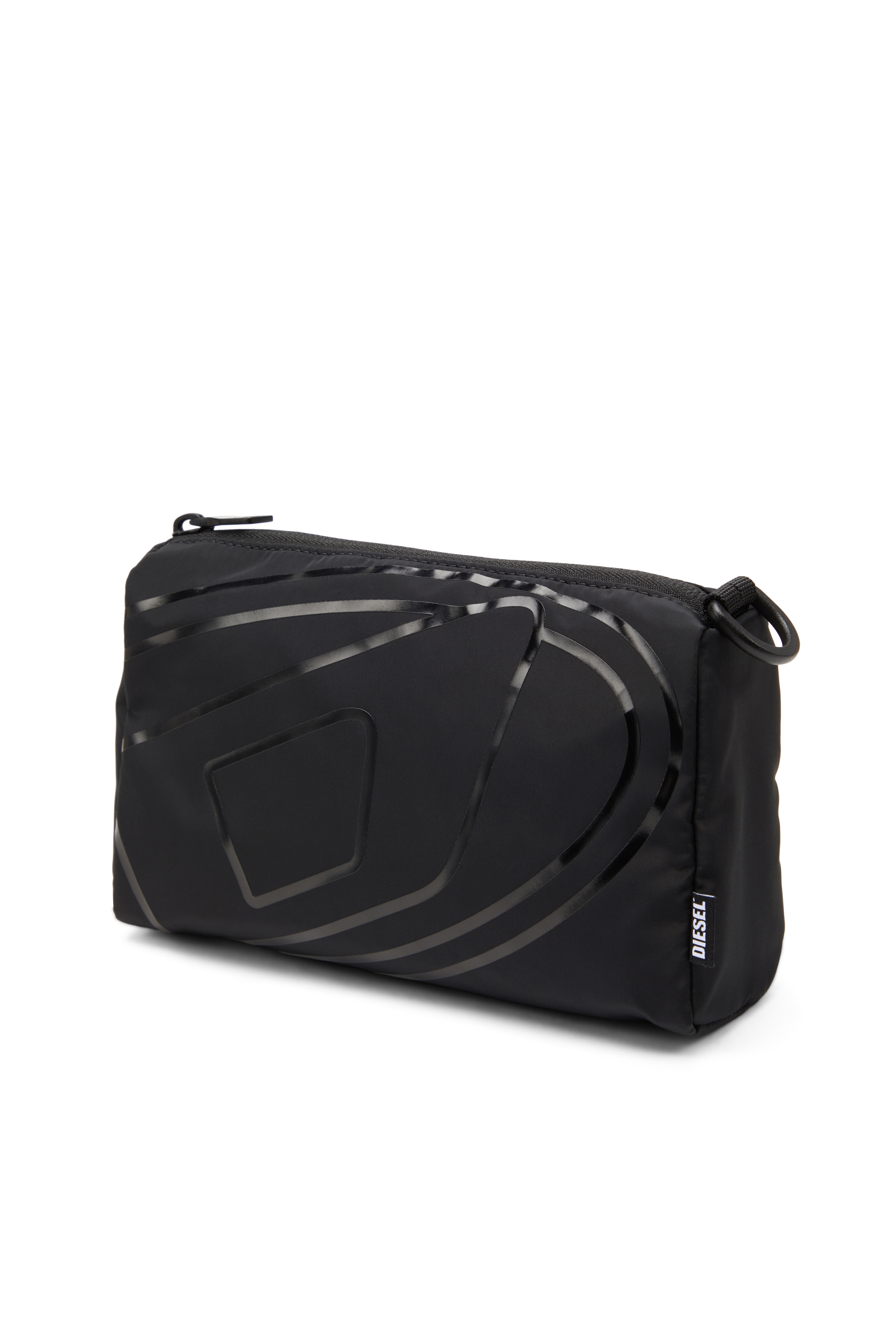 Diesel - DRAPE POUCH, Bolso de mano de nailon con estampado Oval D Hombre in Negro - 5