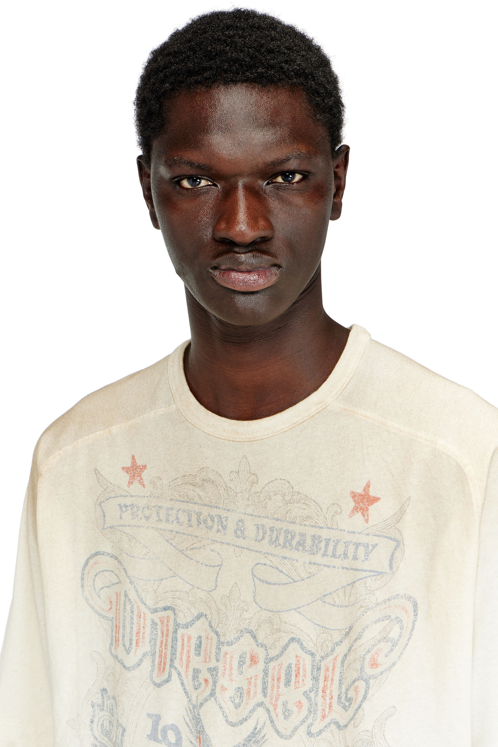 Diesel - T-ALECY, Camiseta con gr&aacute;fico de escudo Diesel Hombre in Blanco - 5