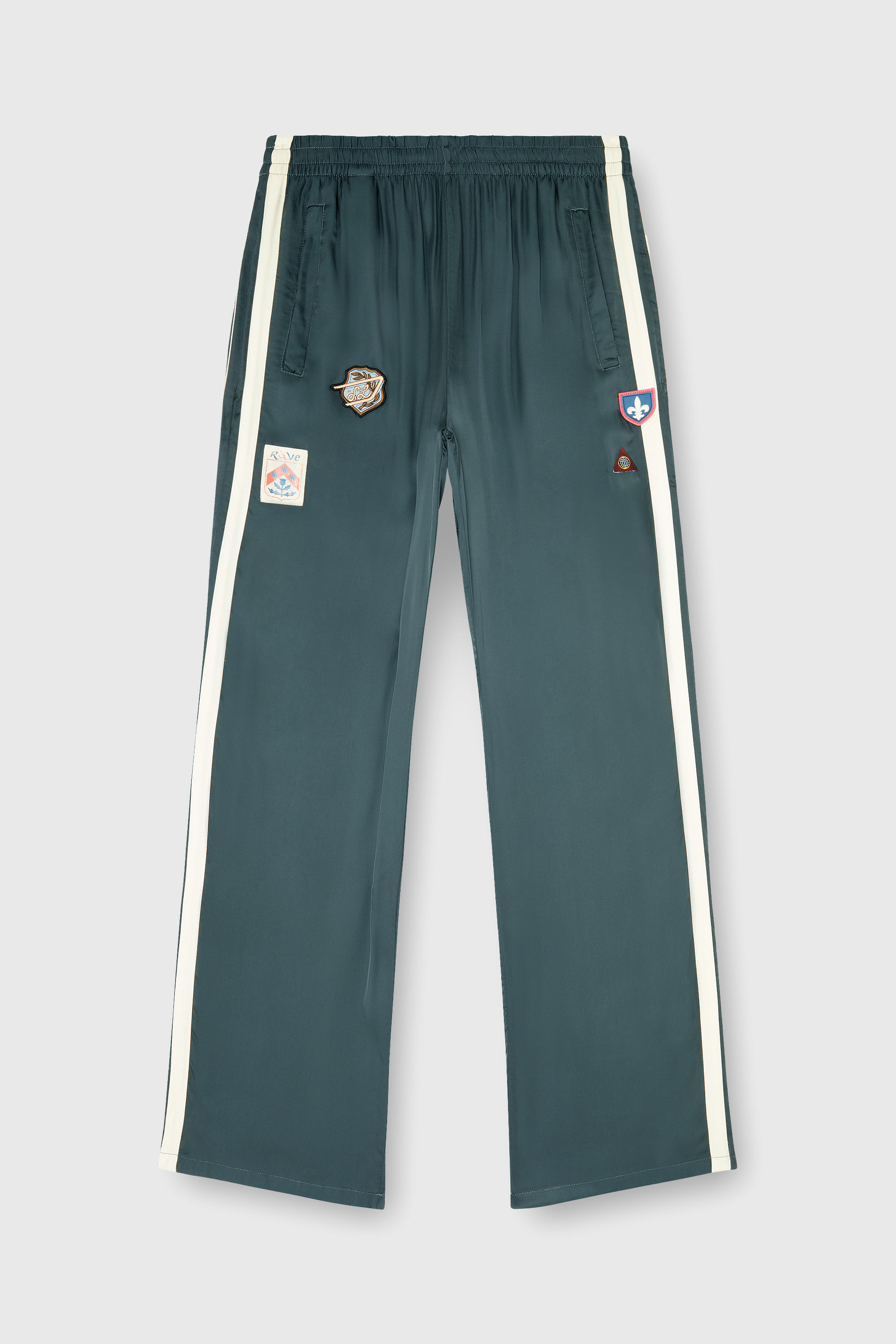 Diesel - P-ANNU, Pantal&oacute;n de sat&eacute;n con patches Hombre in Verde - 2