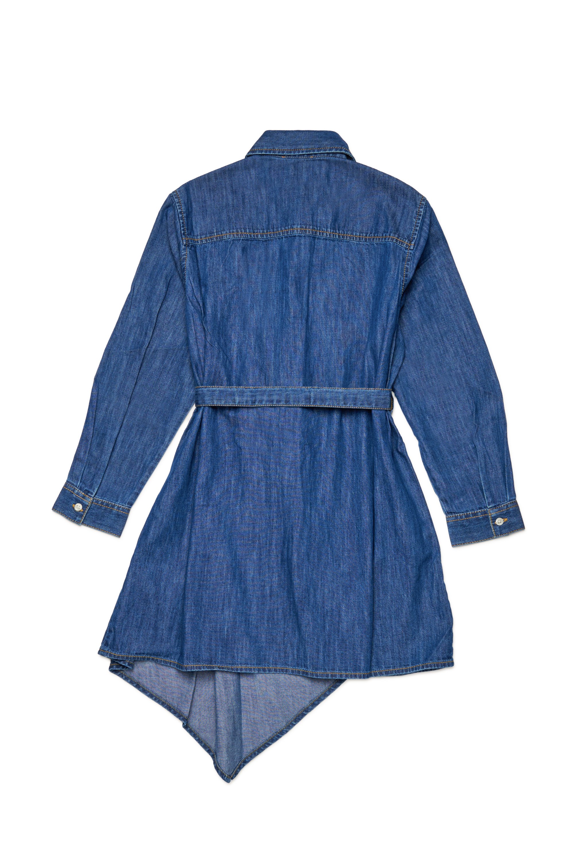 Diesel - DETRISS, Mujer Vestido camisero de denim con dobladillo asimétrico in Azul marino - Image 2