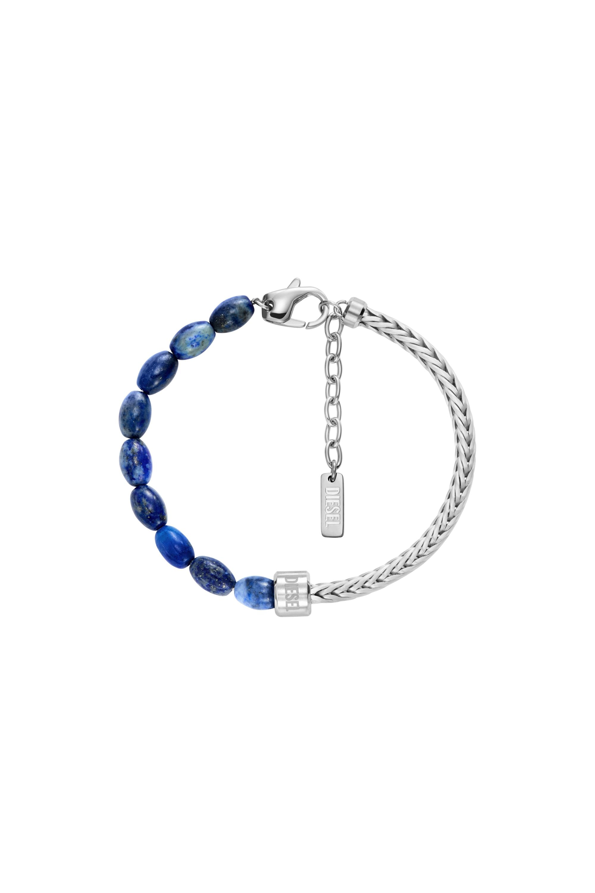 Diesel - DX1713040, Unisex's Lapis Beaded Bracelet in Silver/Blue - 1