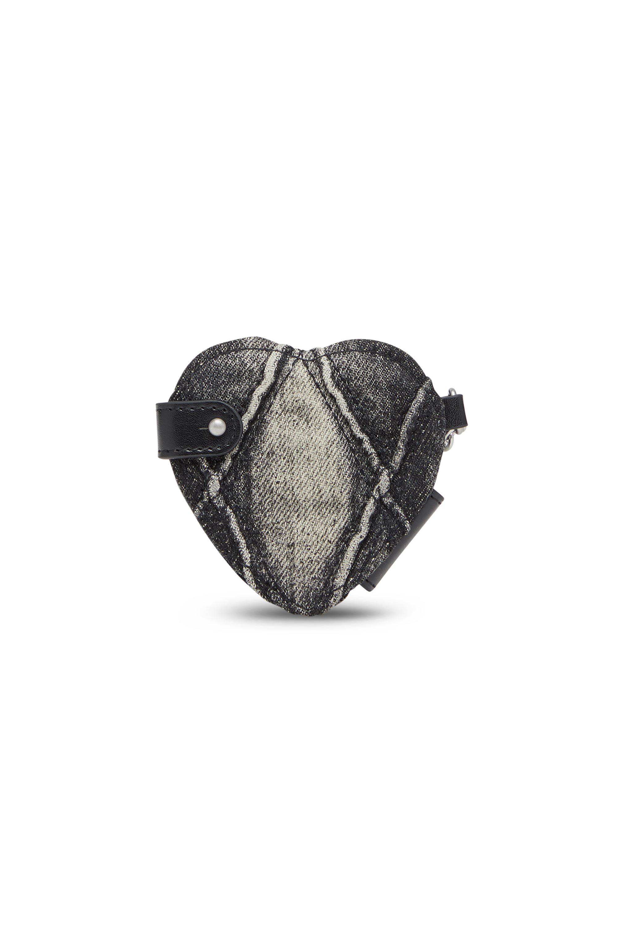 Diesel - CHARM-D MIRROR, Colgante en forma de espejo en denim acolchado con motivo argyle Mujer in Negro - 2