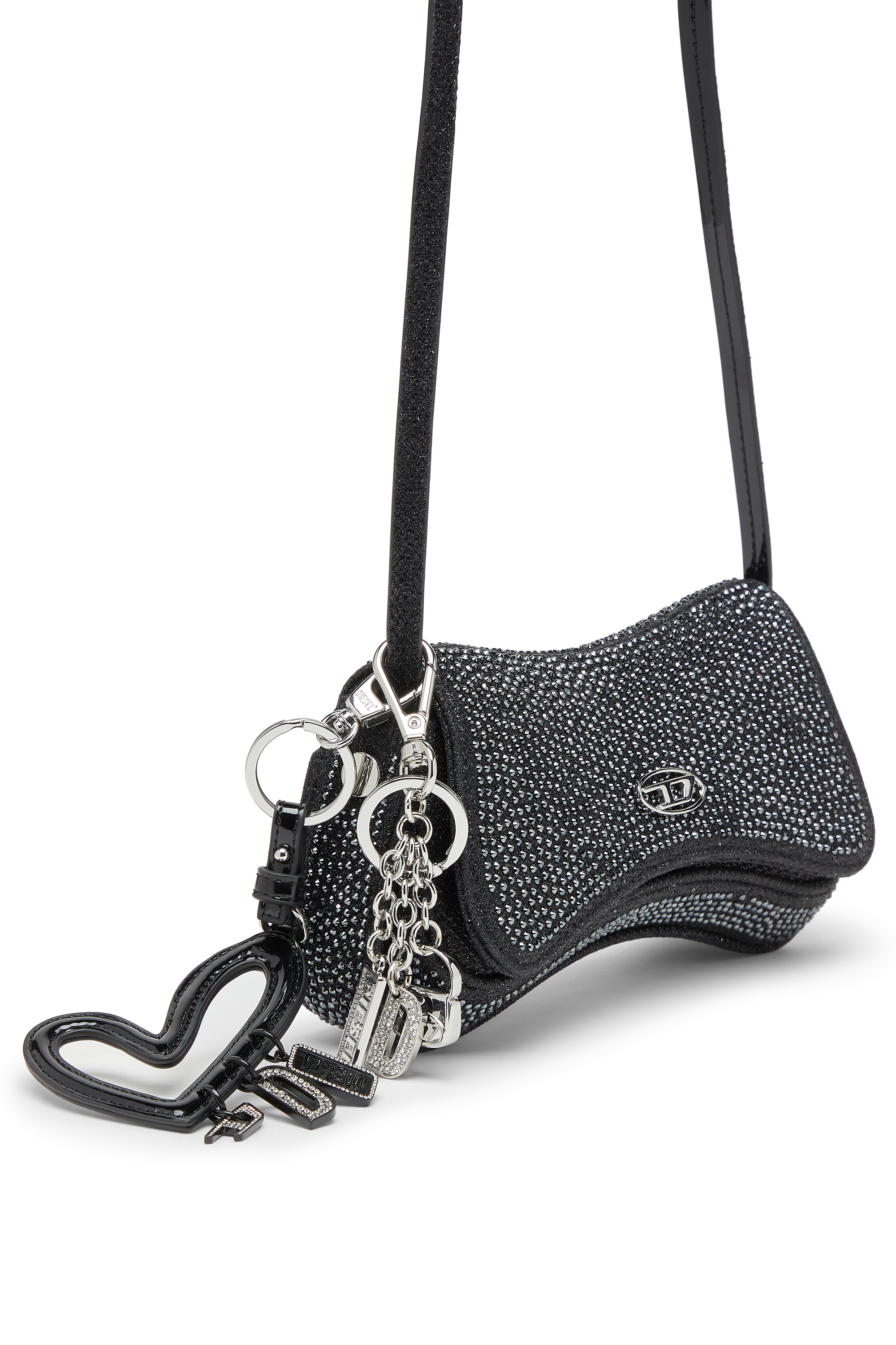 Diesel - PLAY CROSSBODY XS, Play-Bolso bandolera mini en Lurex de cristal Mujer in Negro - 2