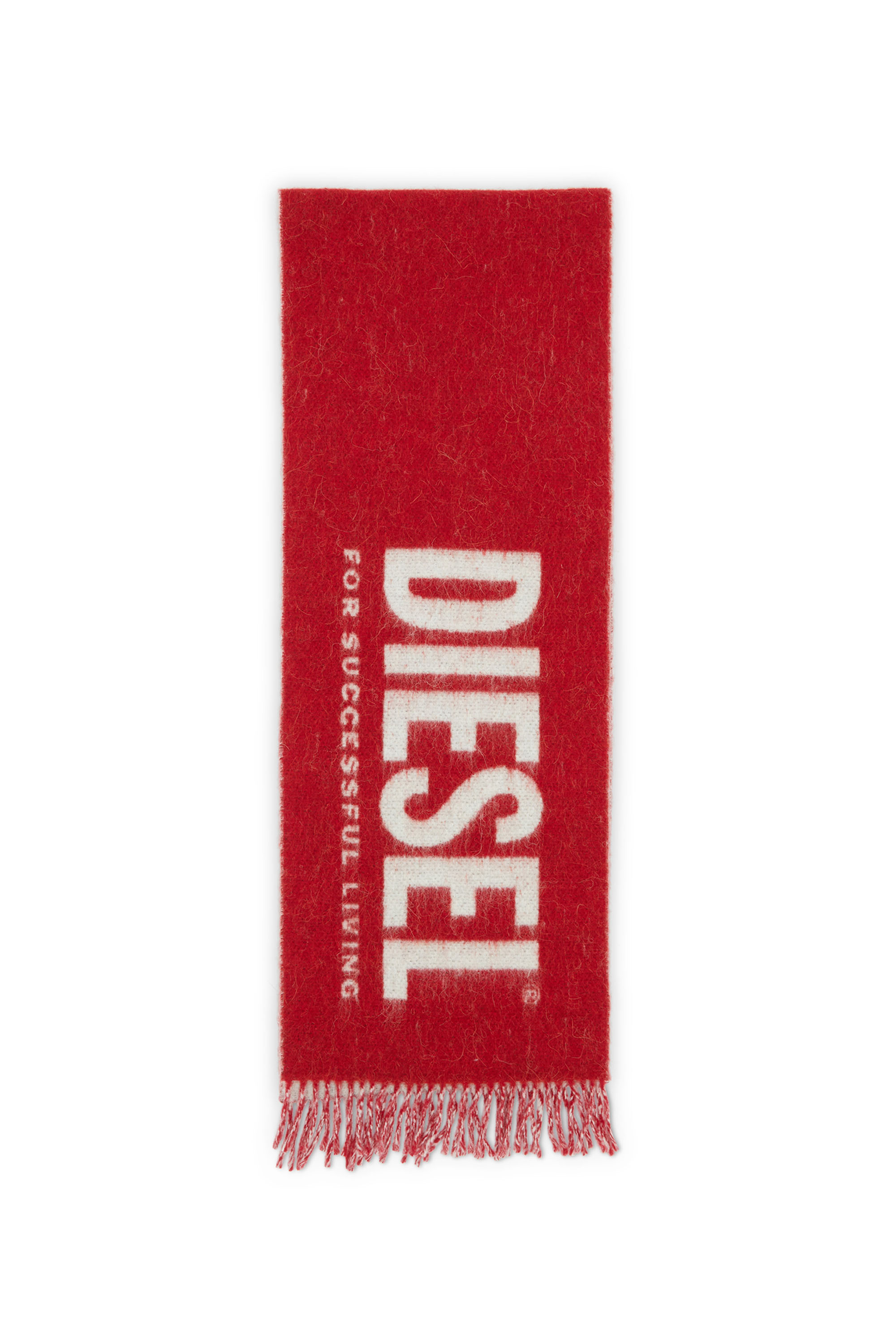 Diesel - S-KOTT, Bufanda de dos tonos con logotipo grande Hombre in Rojo - 1