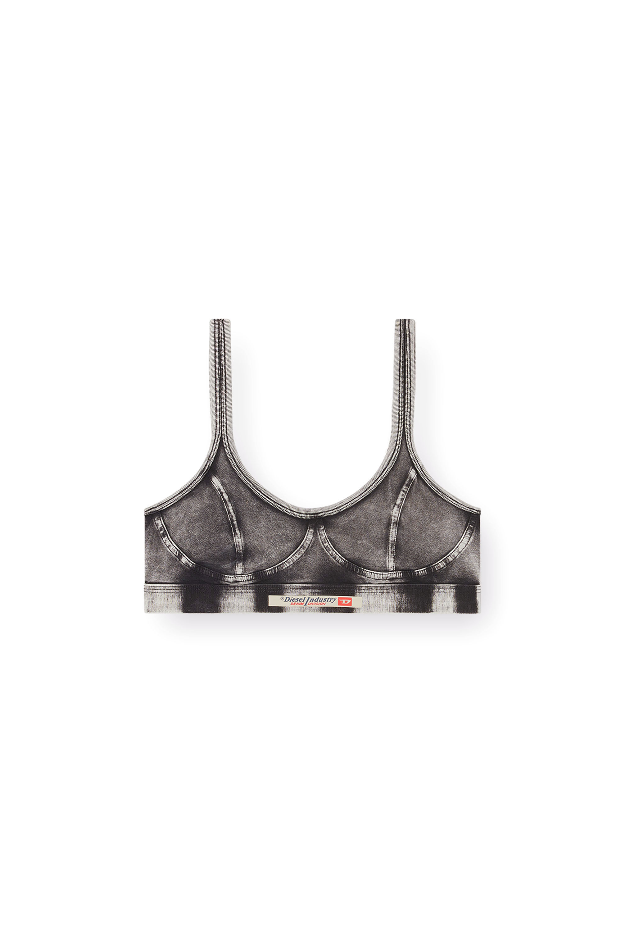 Diesel - KASSIE-DNM, Bralette de tejido con efecto denim Mujer in Negro - 3