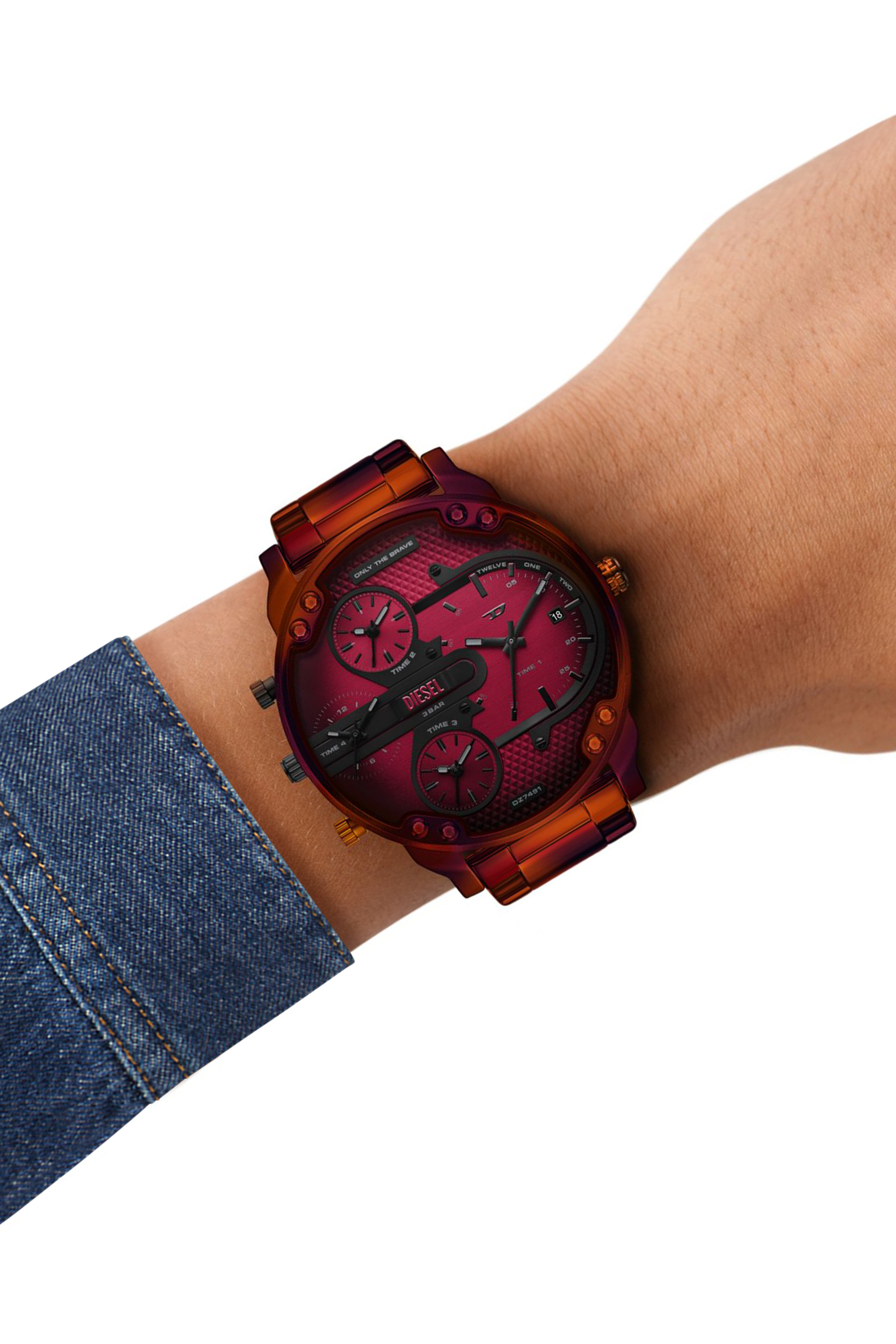 Diesel - DZ7491 WATCH, Reloj Slim Mr. Daddy rojo de acero inoxidable Hombre in Rojo - 4