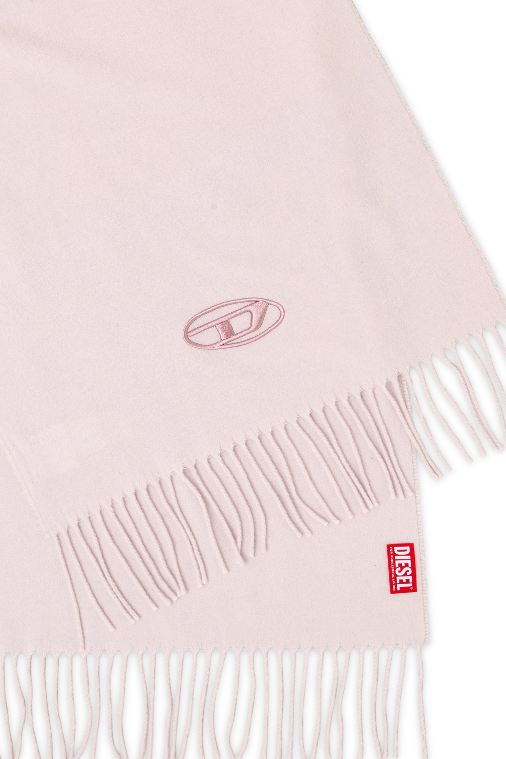 Diesel - S-IMON-D-LONG, Bufanda de mezcla de lana con bordes de flecos Hombre in Rosa - 3