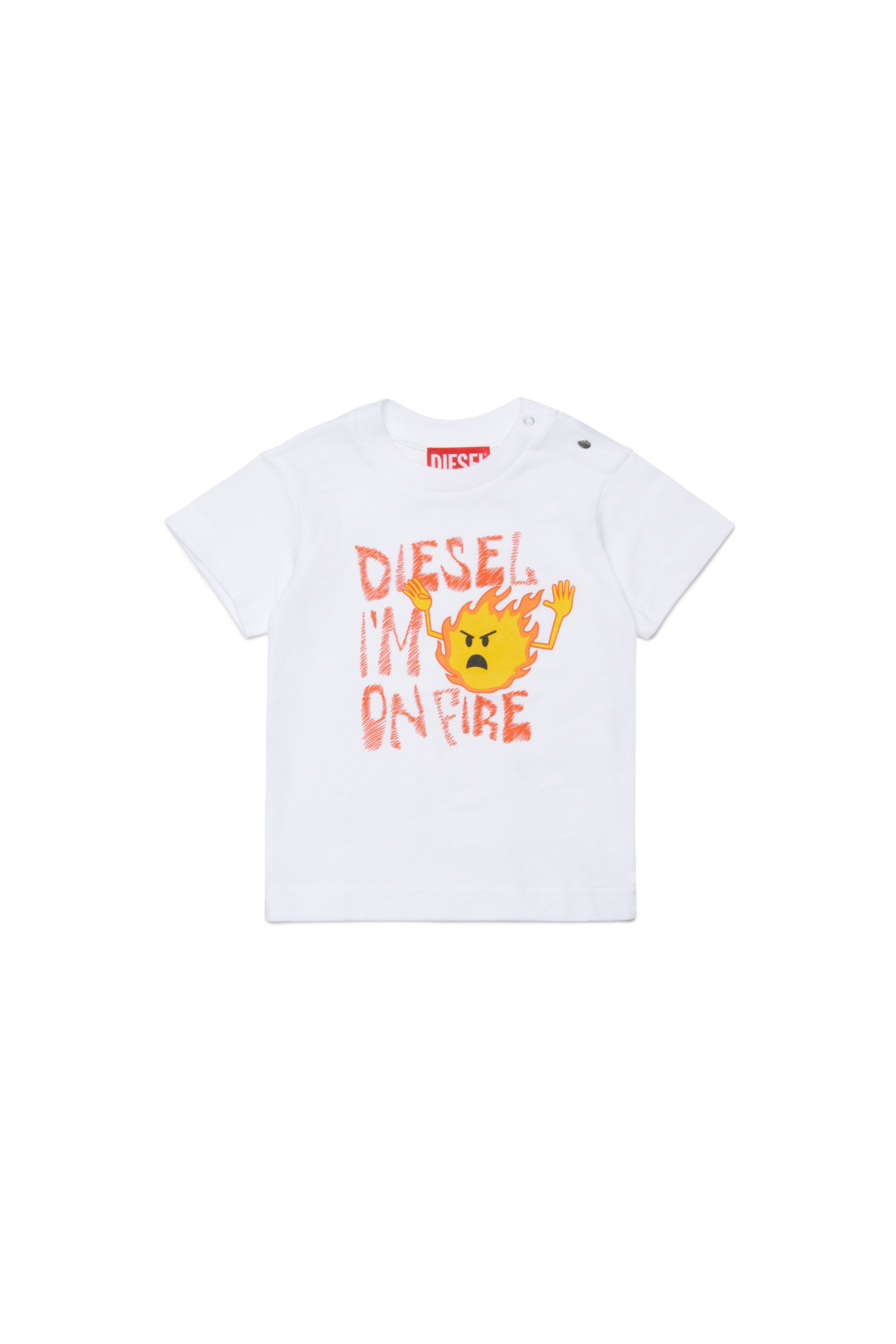 Diesel - TPIRB, Camiseta con estampado de fuego Hombre in Blanco - 1