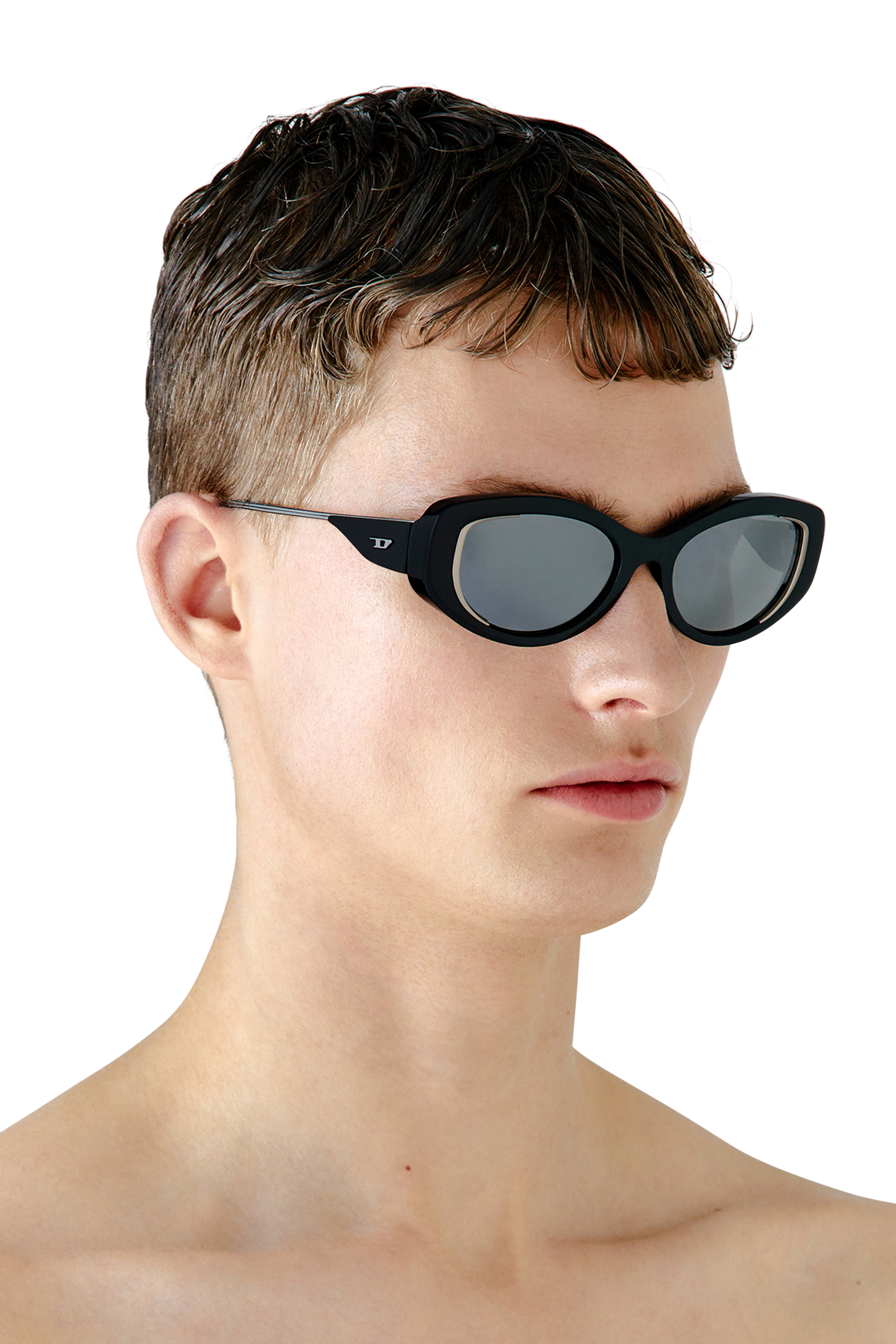 Diesel - 0DL2001, Unisex Cat-eye style sunglasses in Black - Image 5