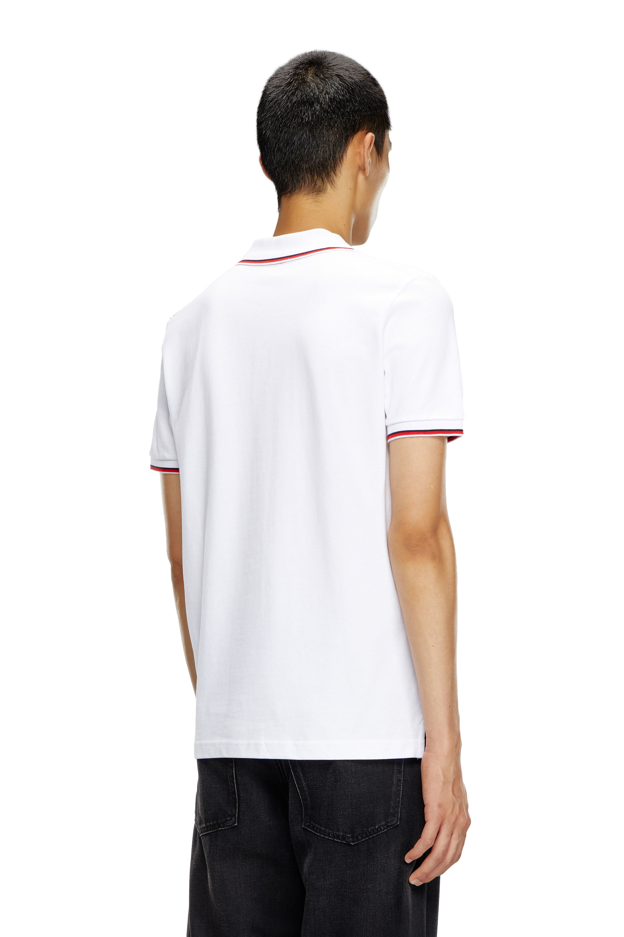 Diesel - T-SMITH-D, Hombre Camiseta polo con ribetes a rayas in Blanco - Image 4