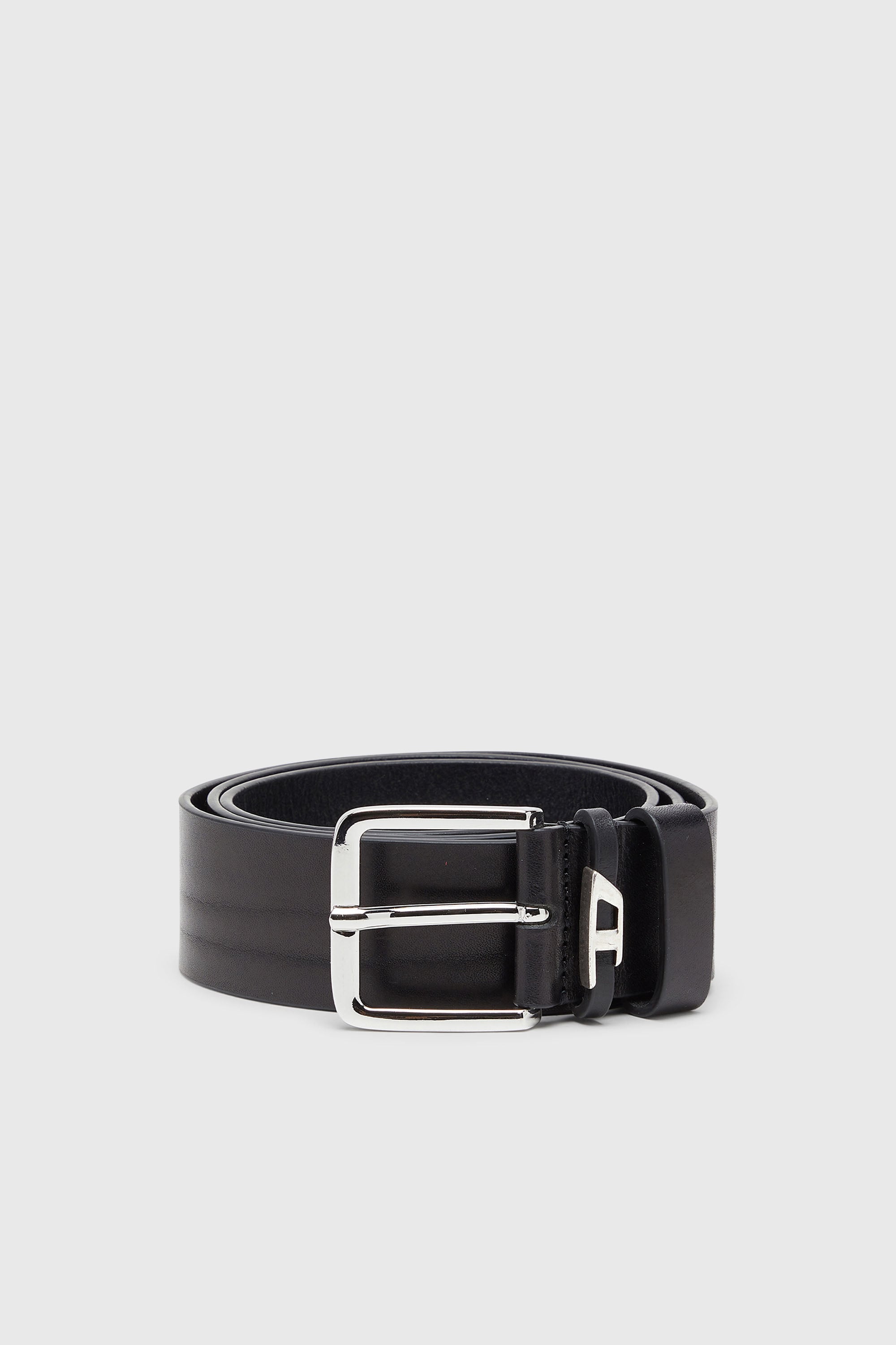 Diesel - B-D LOOP, Man's 4 cm crinkle leather belt in Black - 1
