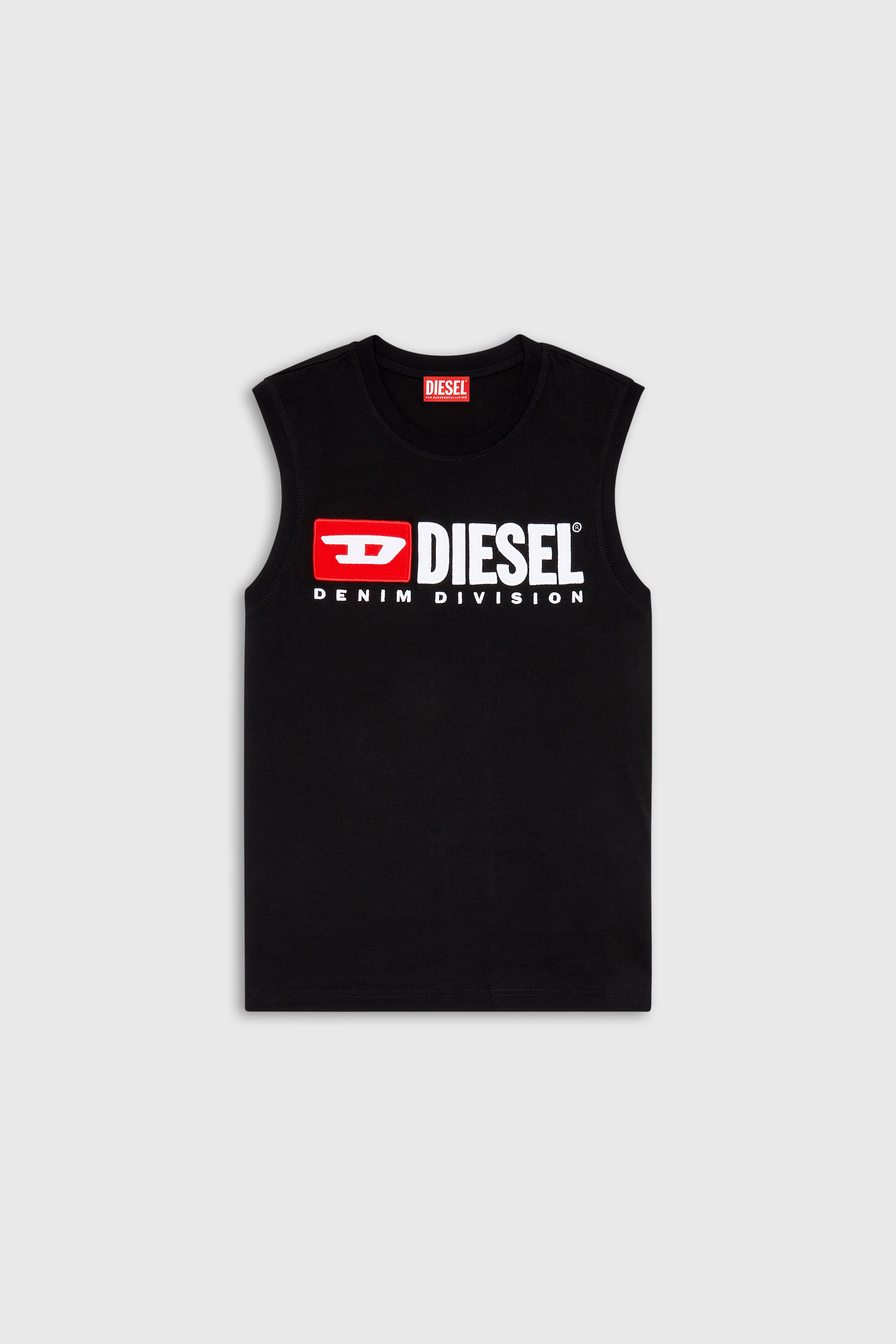 Diesel - T-ISCO-DIV, Camiseta sin mangas con logotipo estampado en el pecho Hombre in Negro - 2