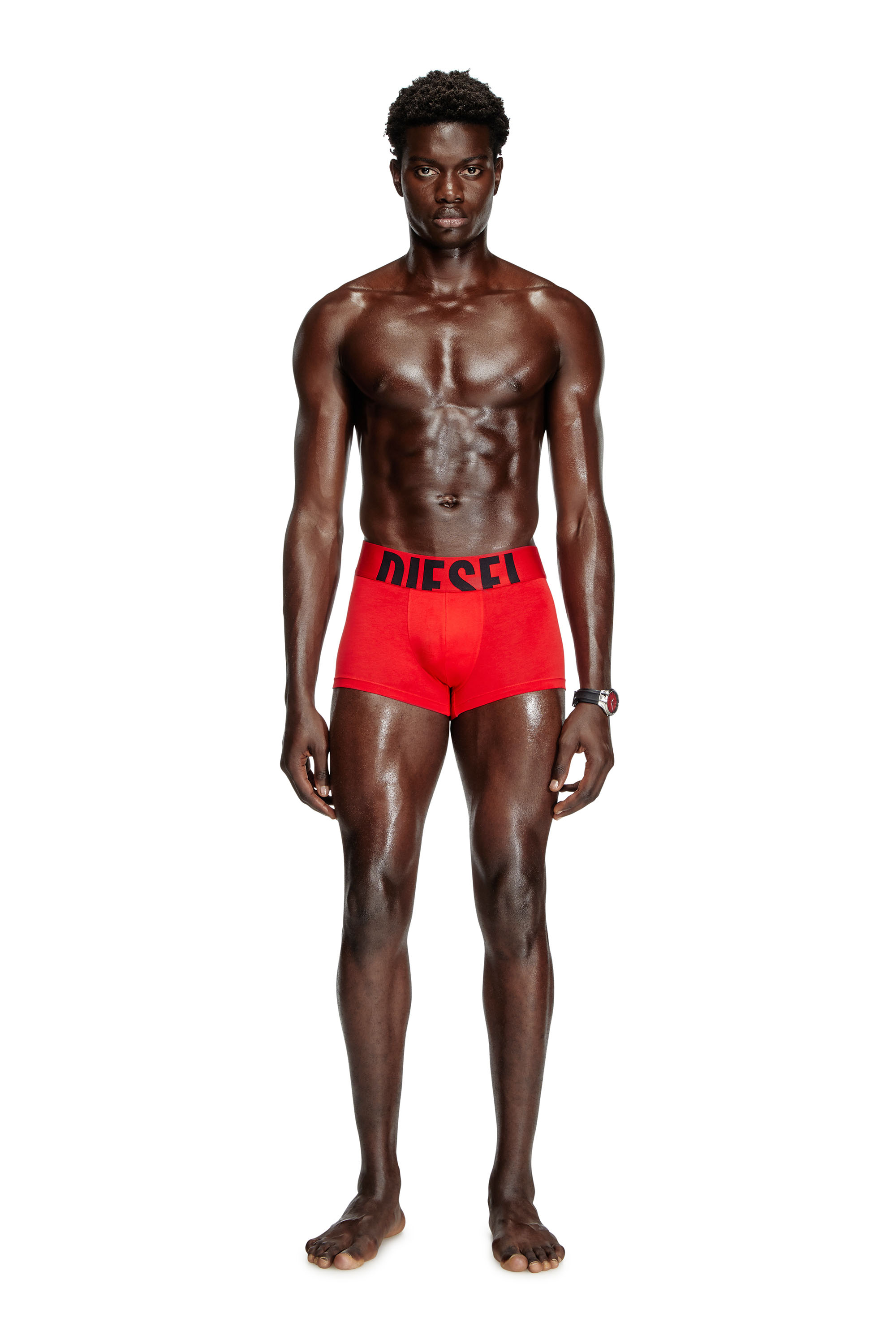 Diesel - UMBX-DAMIENTHREEPACK-5.5EL, Man's Three-pack boxer briefs in stretch cotton in Red/Black - 3