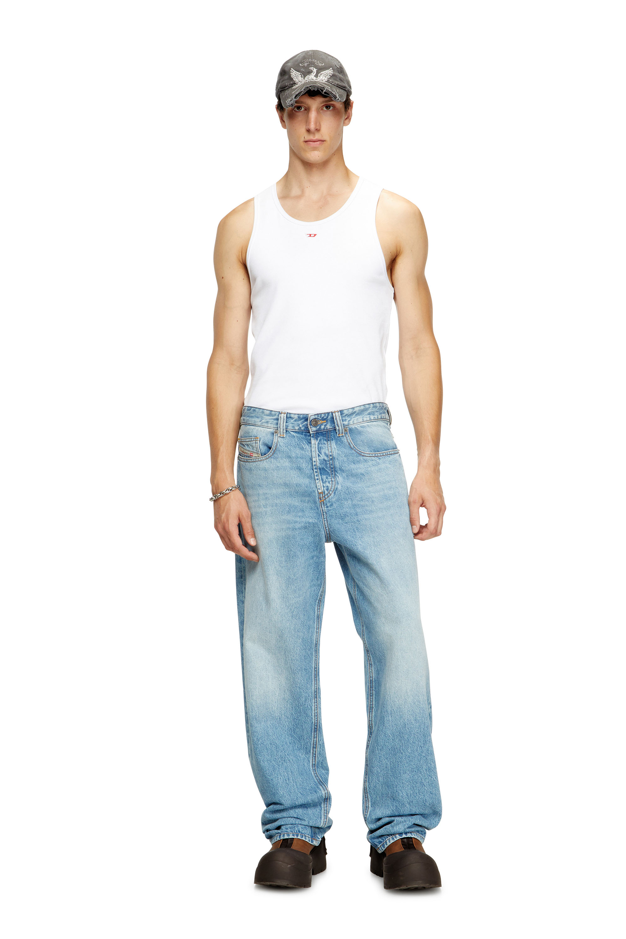 Diesel - T-LIFTY-D, Camiseta sin mangas con mini parche con el logotipo D Hombre in Blanco - 2