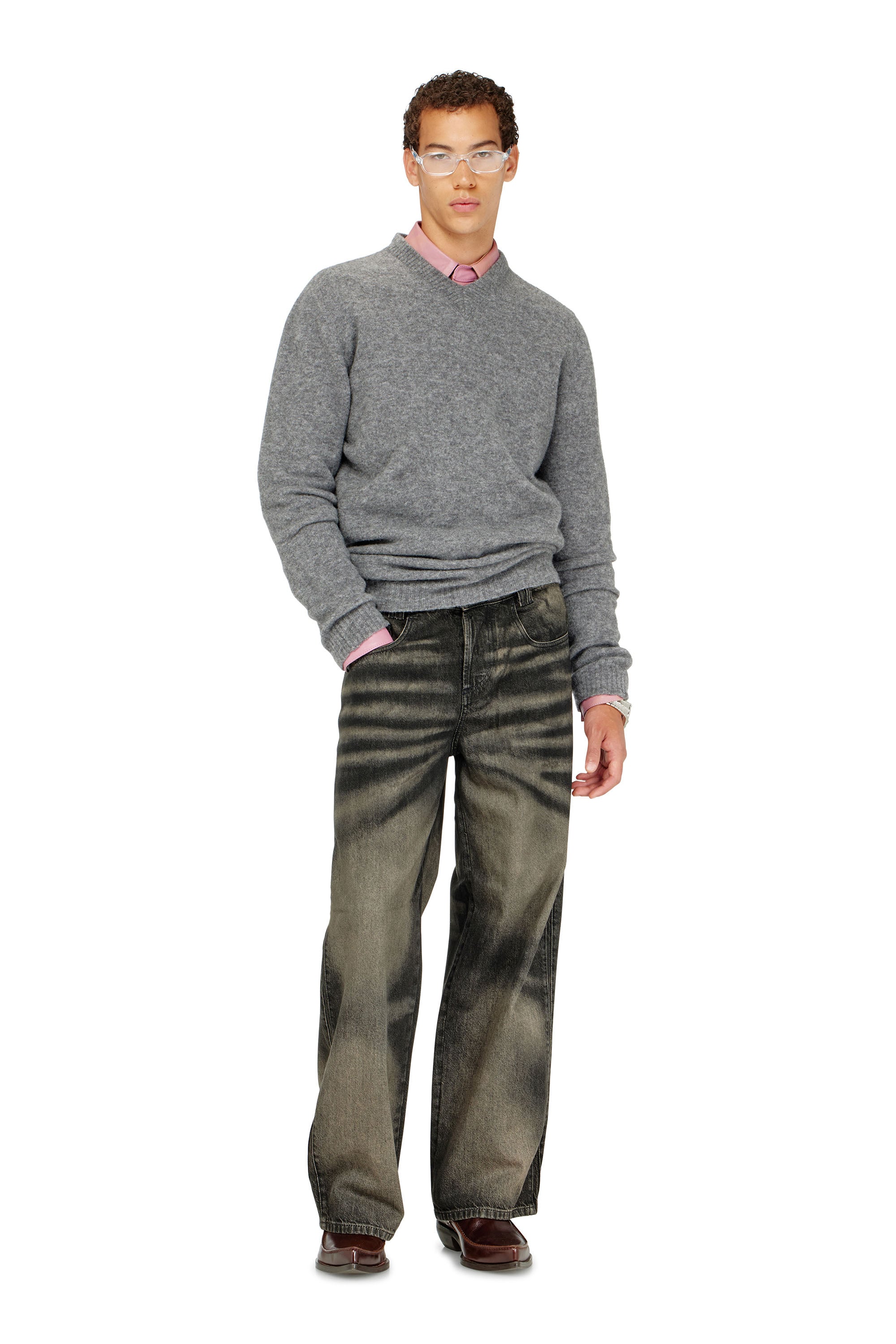 Diesel - K-ANDIE, Jersey de pico en punto hervido arrugado Hombre in ToBeDefined - 2