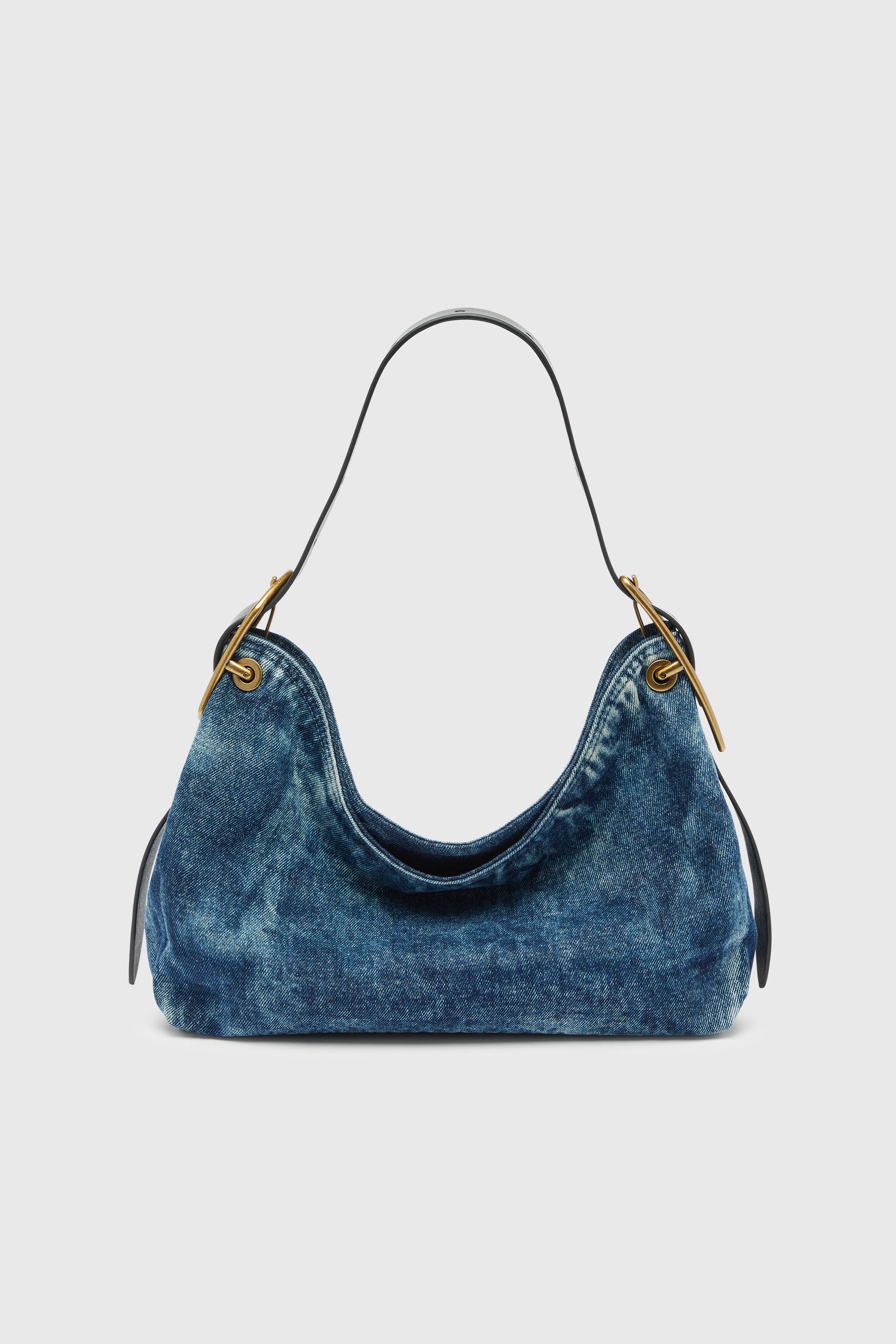 Diesel - D-LINE HOBO S, D-Line-Bolso de hombro en deim Mujer in Azul marino - 2