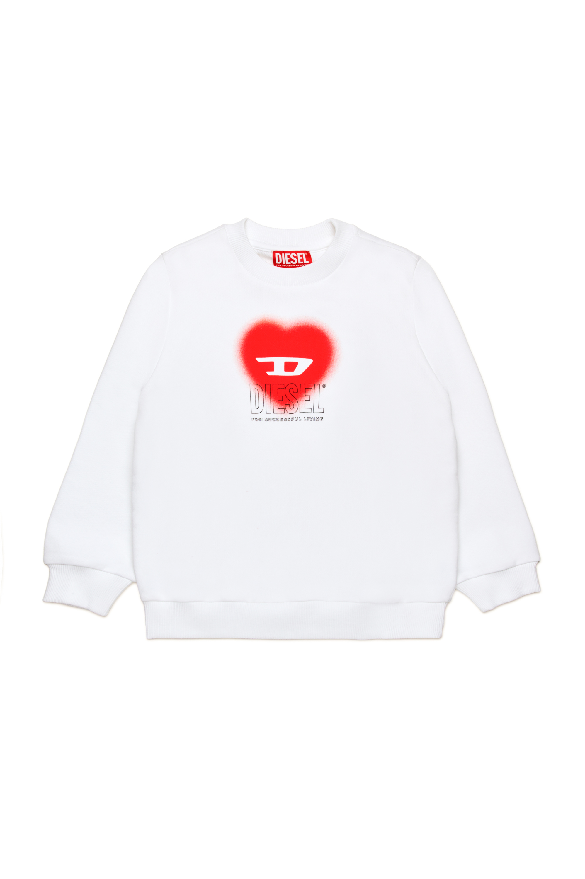 Diesel - SCACUORE, Sudadera con logotipo de corazón Mujer in Blanco - 1