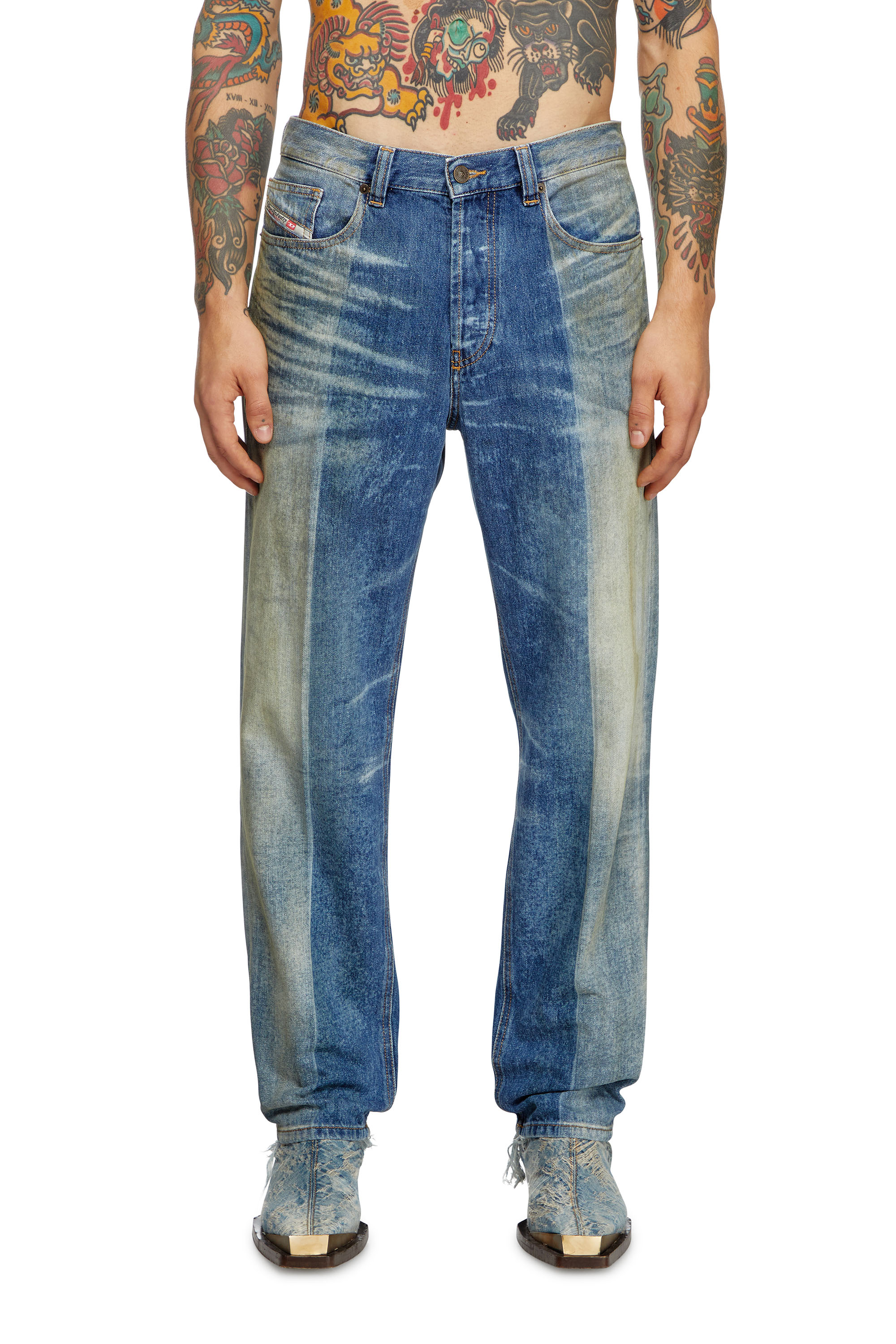 Diesel - Straight Jeans 2010 D-Macs 09L04 Hombre, Azul medio - 2