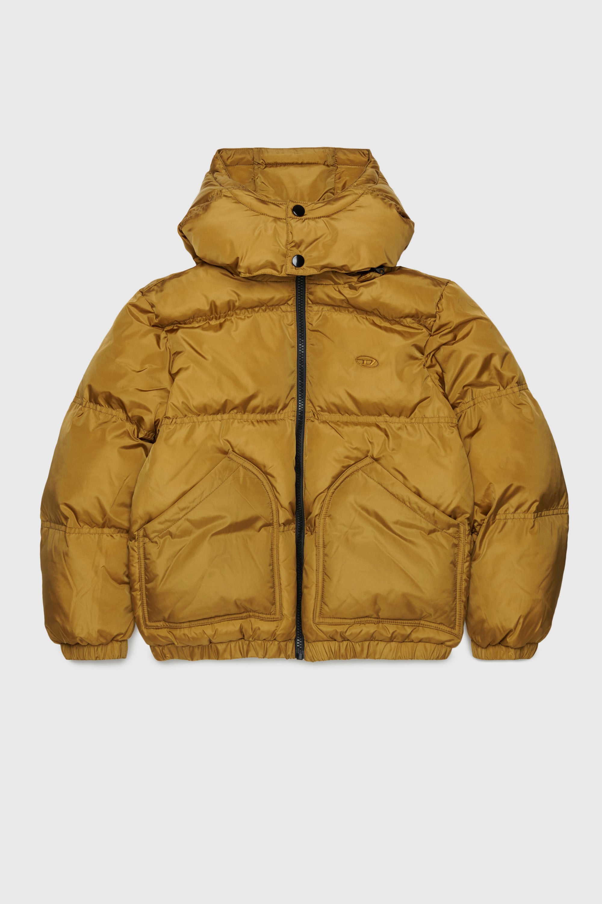Diesel - JRIVON, Chaqueta acolchada con capucha y bolsillos oversize Unisex in Marr&oacute;n - 1
