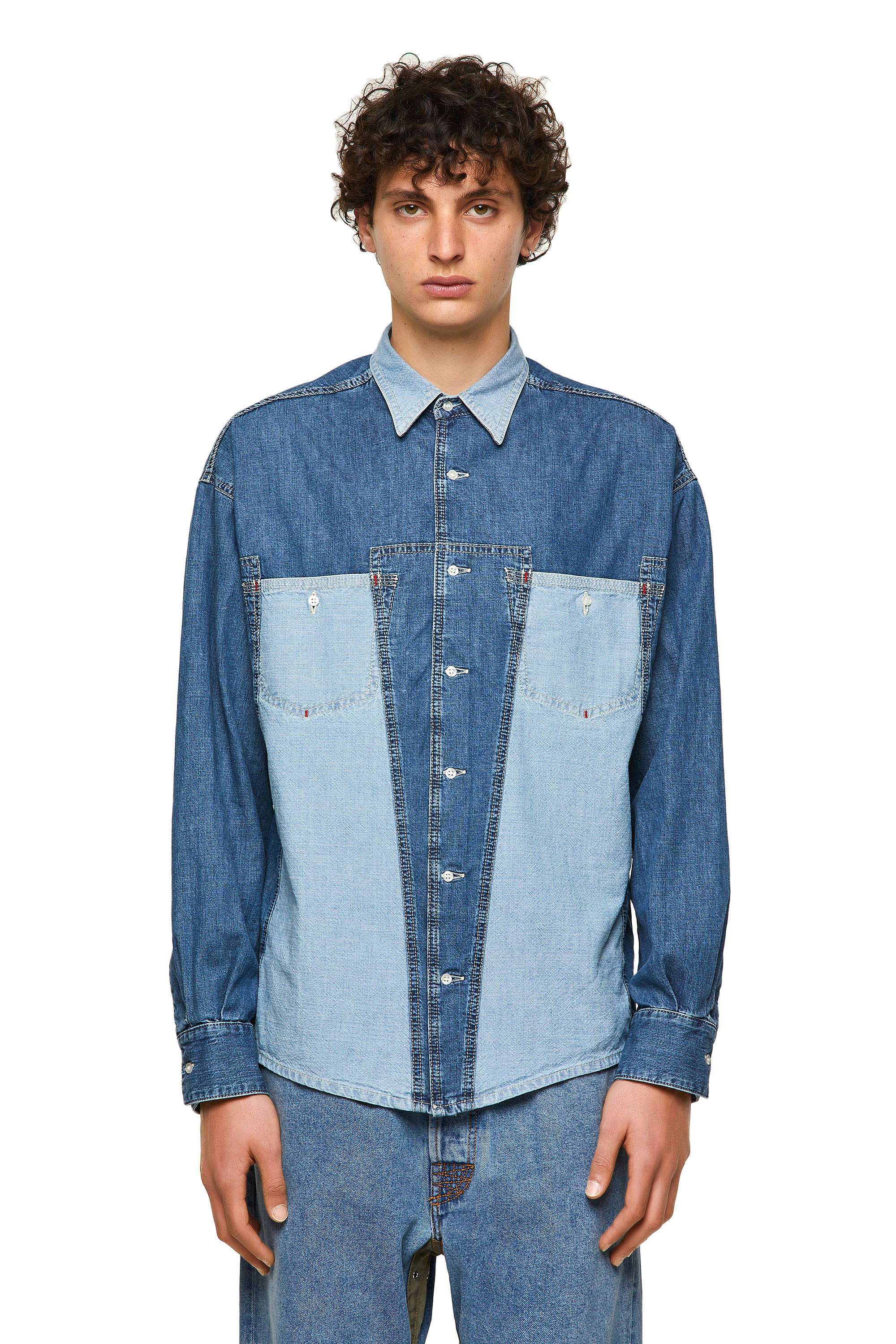 DxD-SHIRT, Azul medio - Camisas de Denim