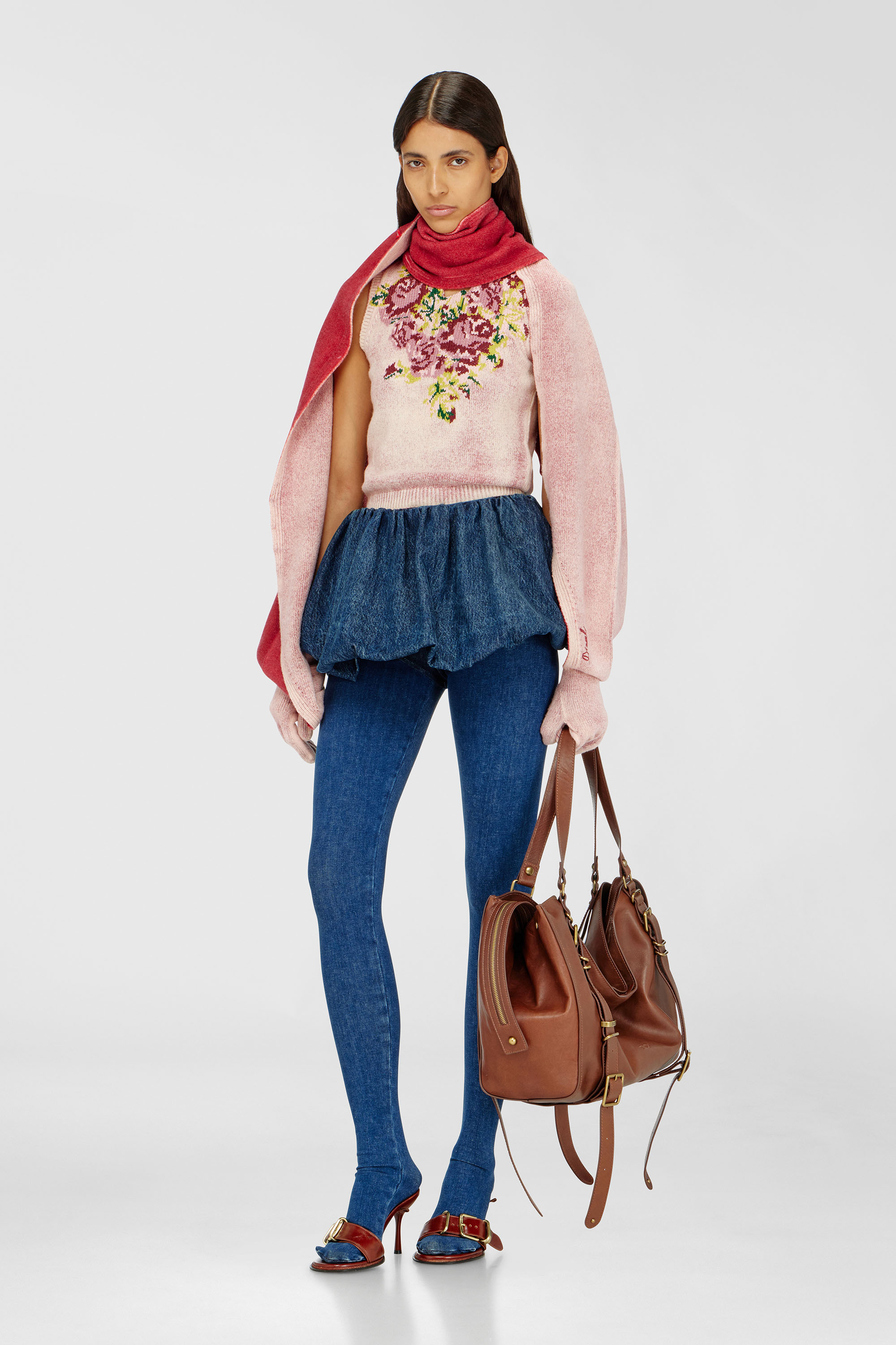 Diesel - K-EVIN, Guante-bufanda h&iacute;brido de lana bicolor Unisex in Rosa - 1