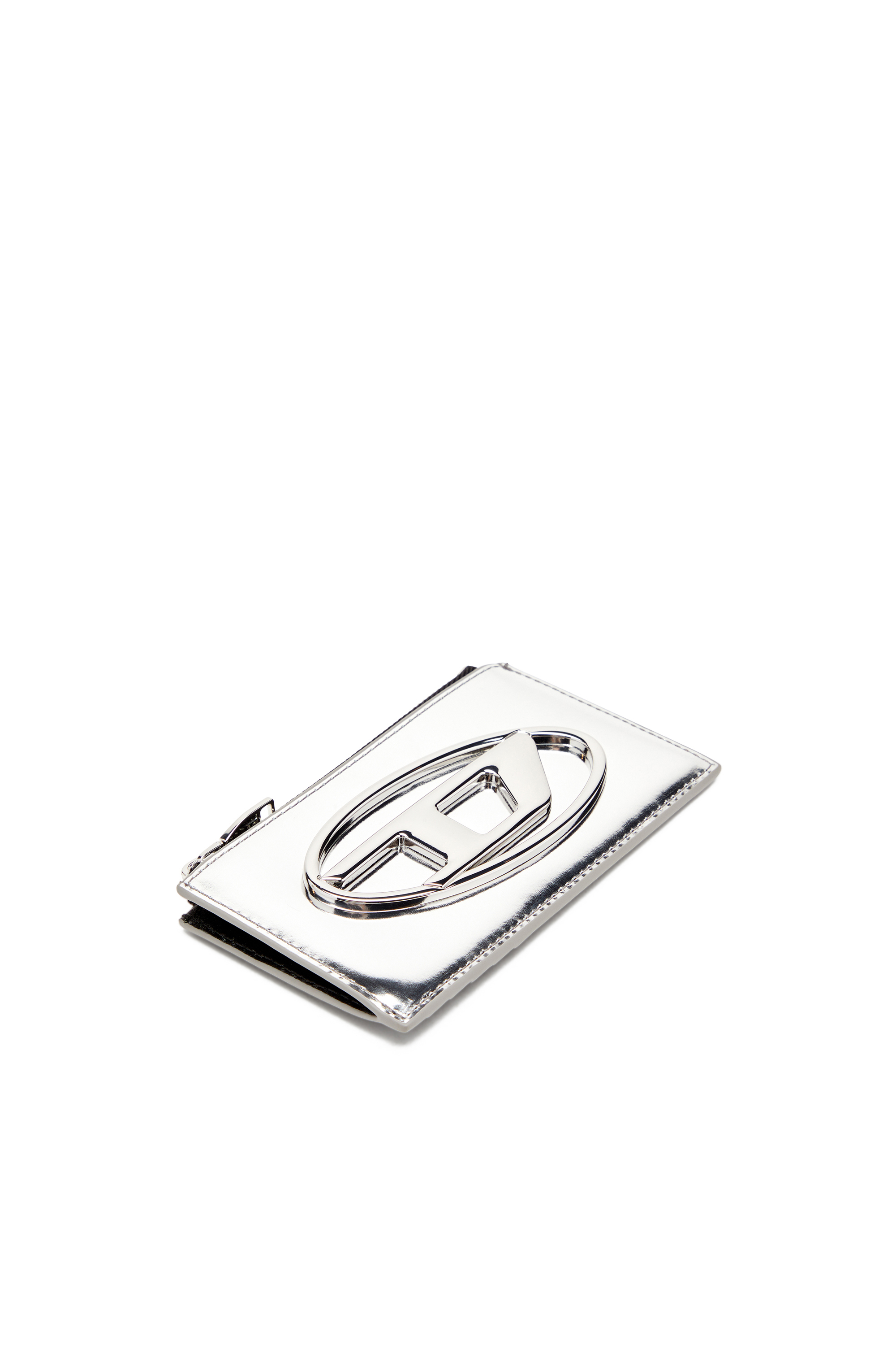 Diesel - 1DR CARD HOLDER III, Tarjetero de cuero espejado Mujer in Plateado - 5