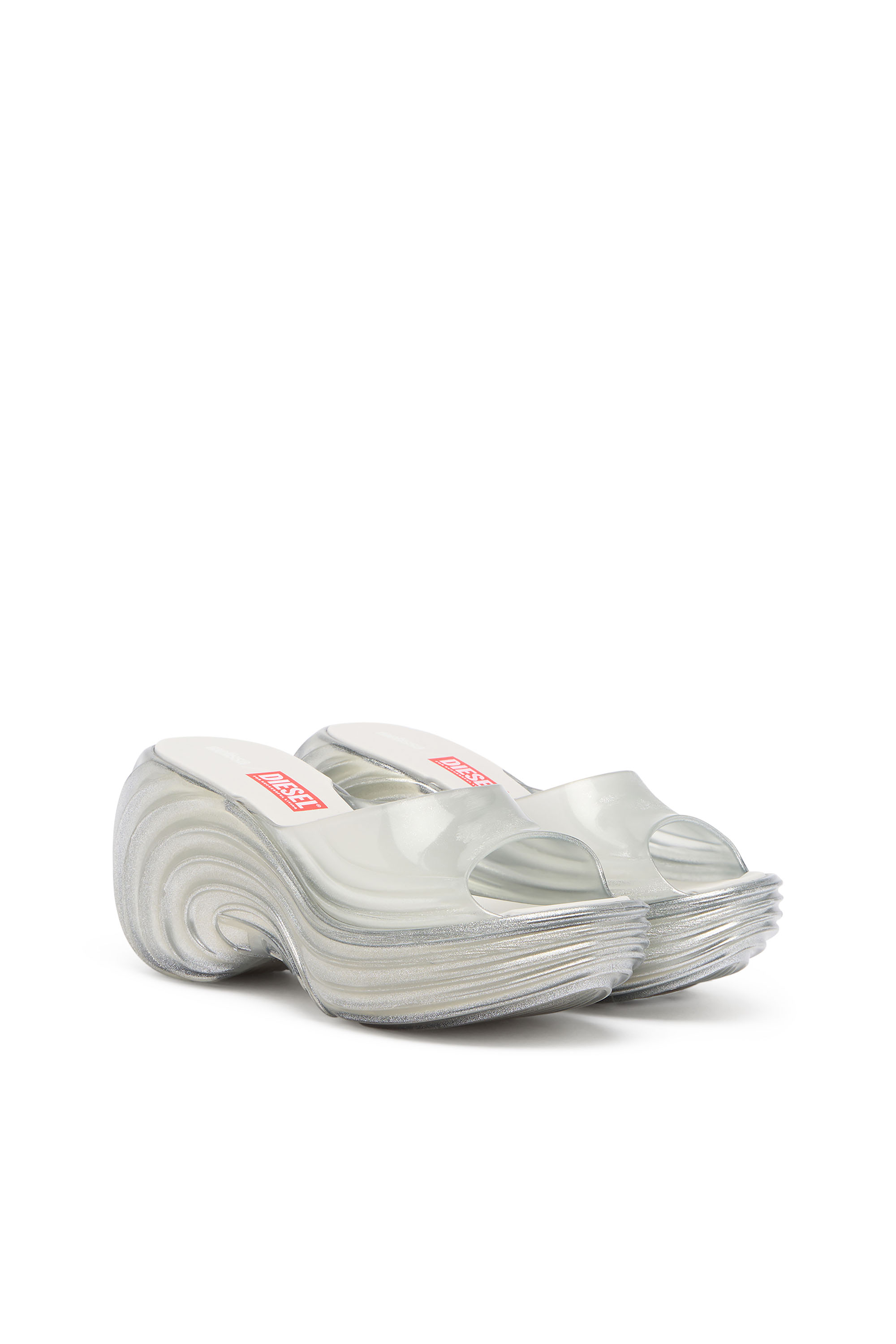 Diesel - MELISSA QUANTUM PLATFORM, Zueco de plataforma en Melflex&reg; Mujer in Plateado - 3