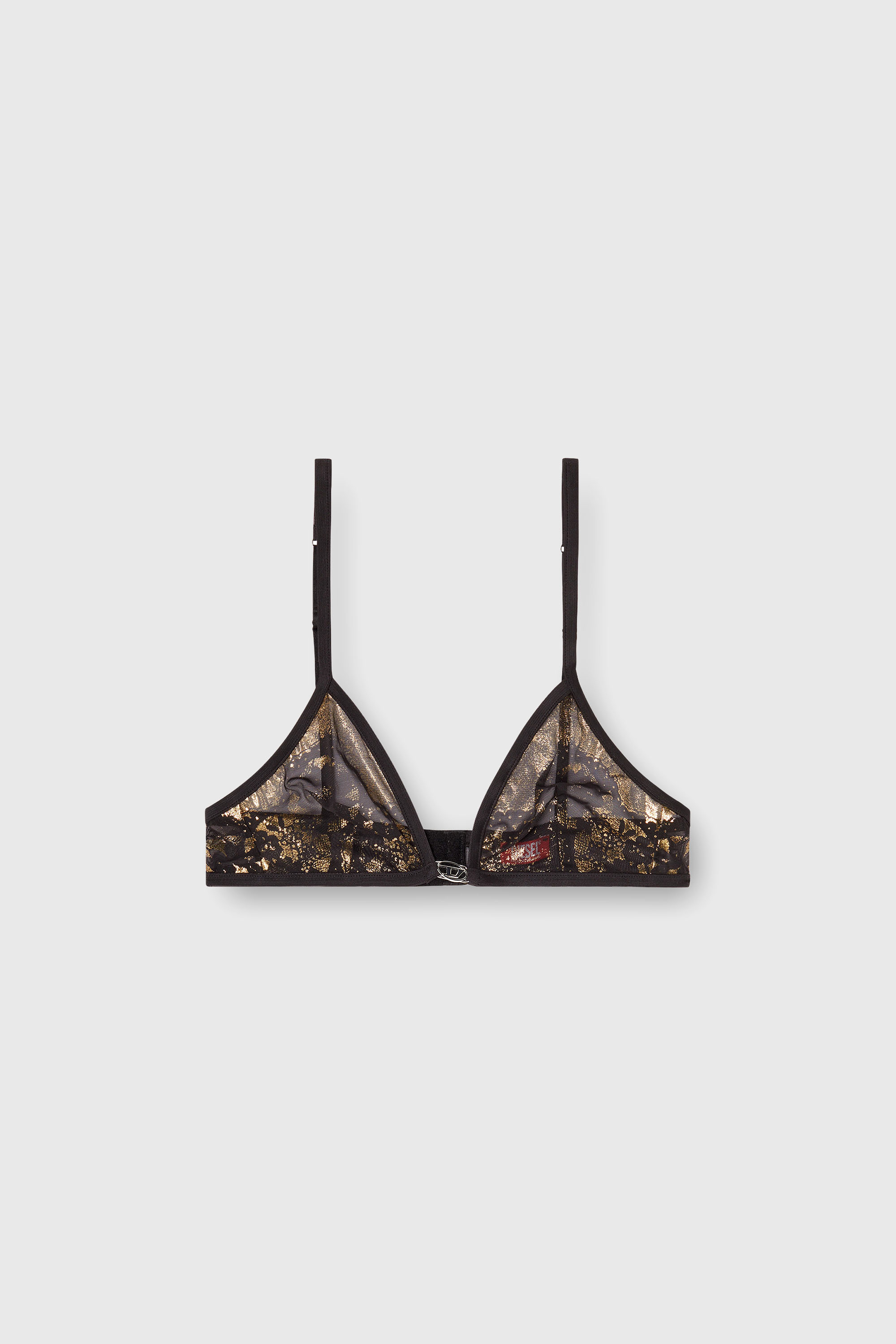 Diesel - LUNA-GFT, Sujetador de tul stretch con efecto met&aacute;lico Mujer in Negro - 2