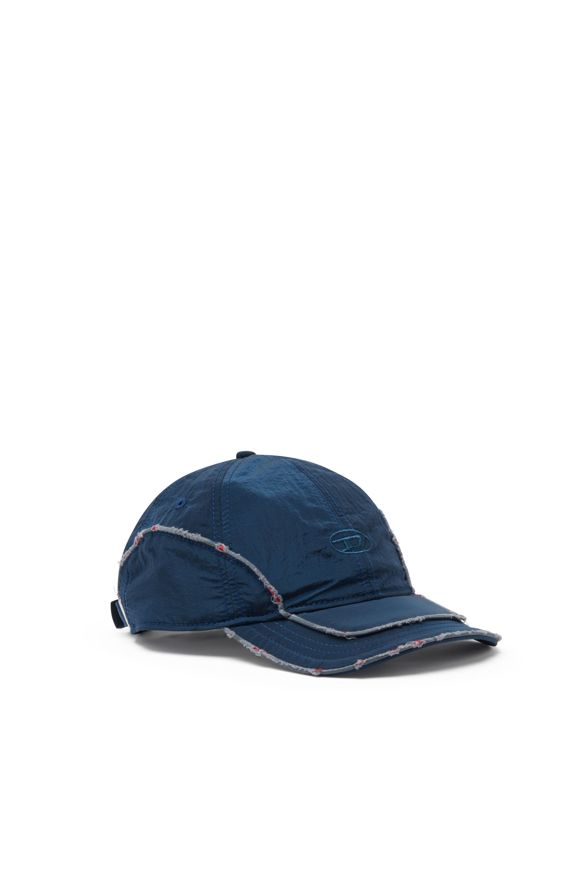 Diesel - C-ONNOR, Gorra de béisbol de nailon arrugado con una D a tono Hombre in Azul marino - 1