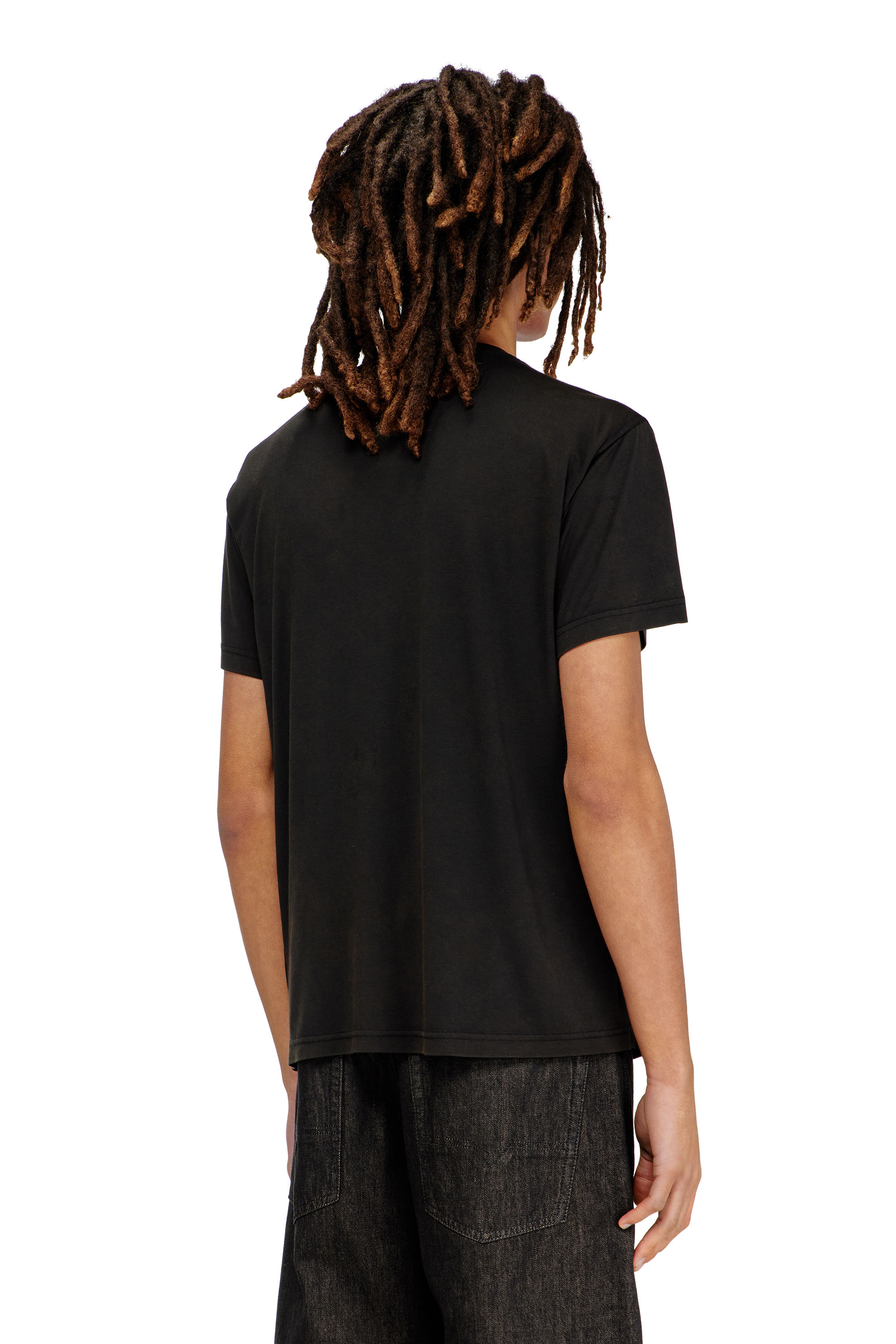 Diesel - T-NORMS, Camiseta fluida con microbordado Hombre in Negro - 4