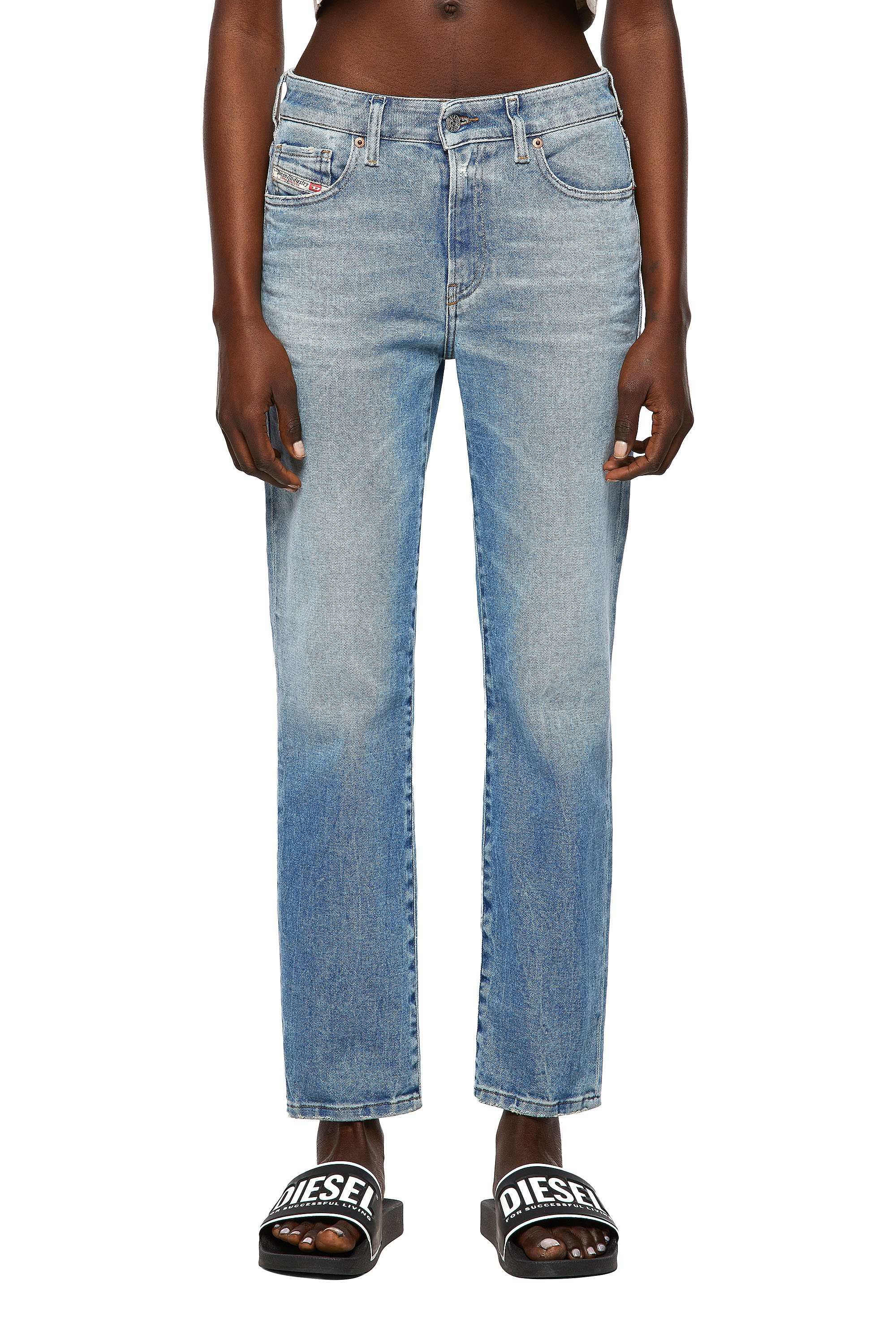 Diesel - D-Joy 09A07 Tapered Jeans, Azul Claro - Image 1