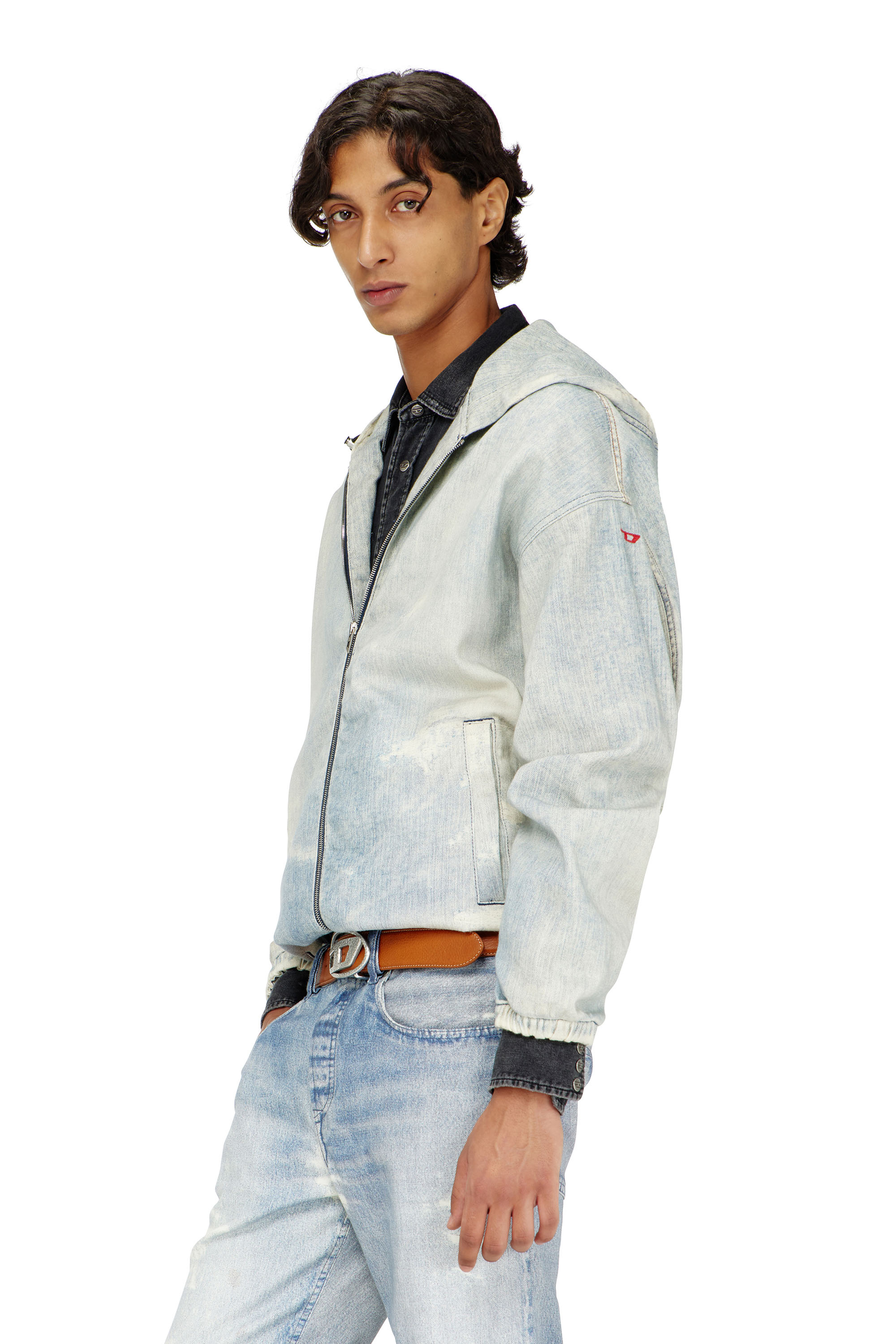 Diesel - D-WYNNY JOGG, Chaqueta JoggJeans con efecto trompe l&rsquo;oeil Hombre in Azul marino - 1