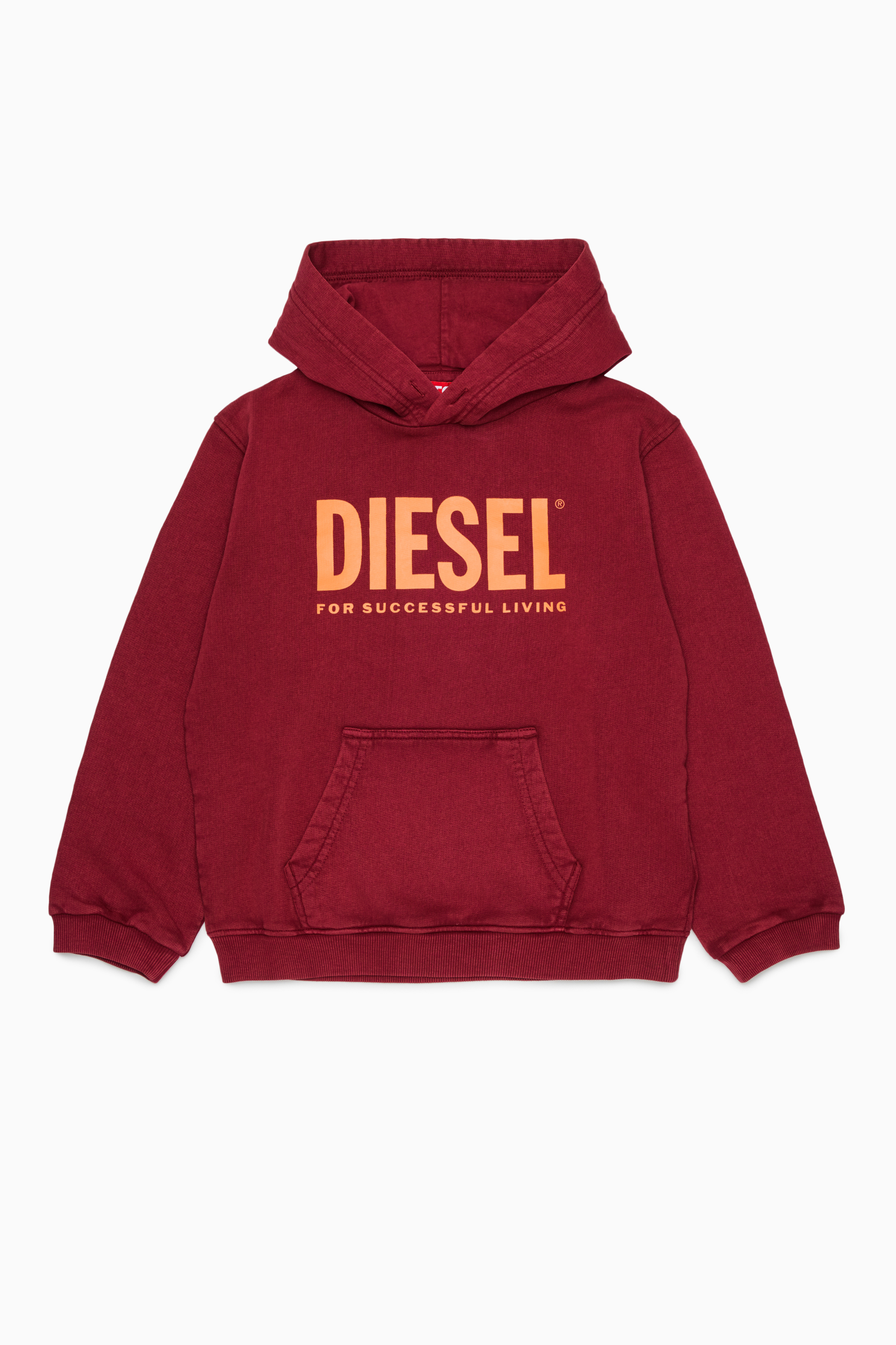Diesel - STISEL OVER, Sudadera con estampado de logo maxi Hombre in Rojo - 1