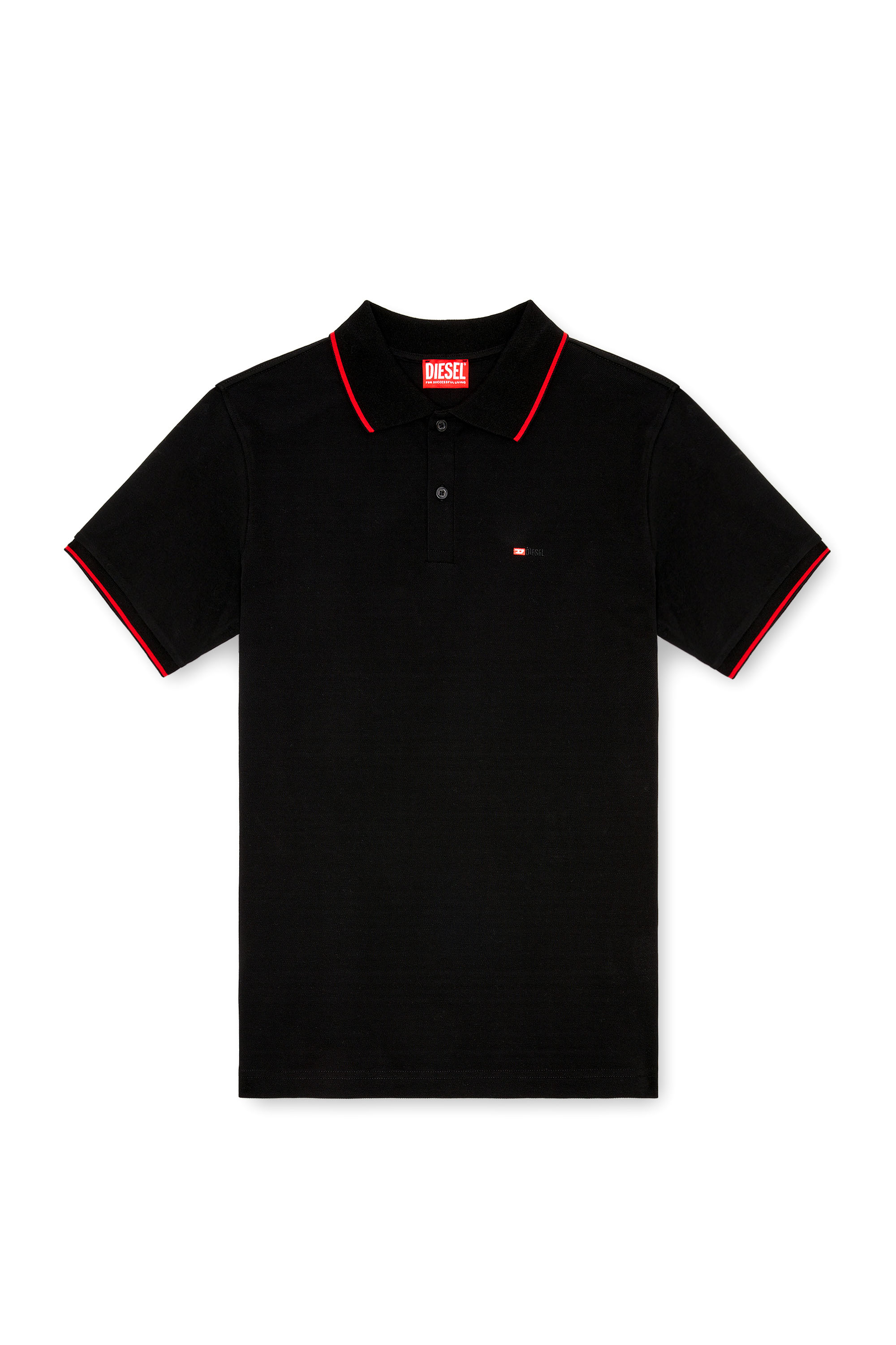 Diesel - T-FERRY-MICRODIV, Polo con peque&ntilde;o bordado Diesel Hombre in Negro - 2