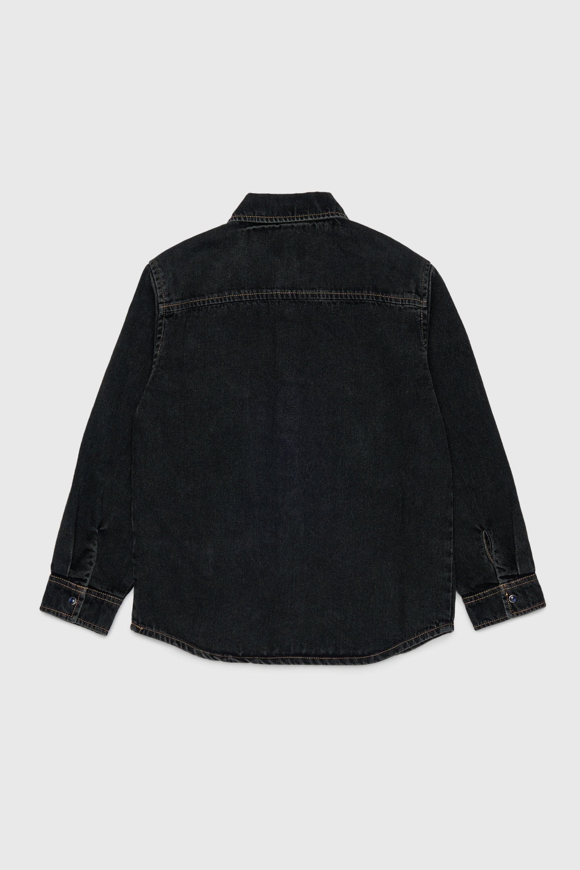Diesel - CSIMPLY-OVER, Man's Denim shirt with D logo embroidery in Black/Dark grey - 2