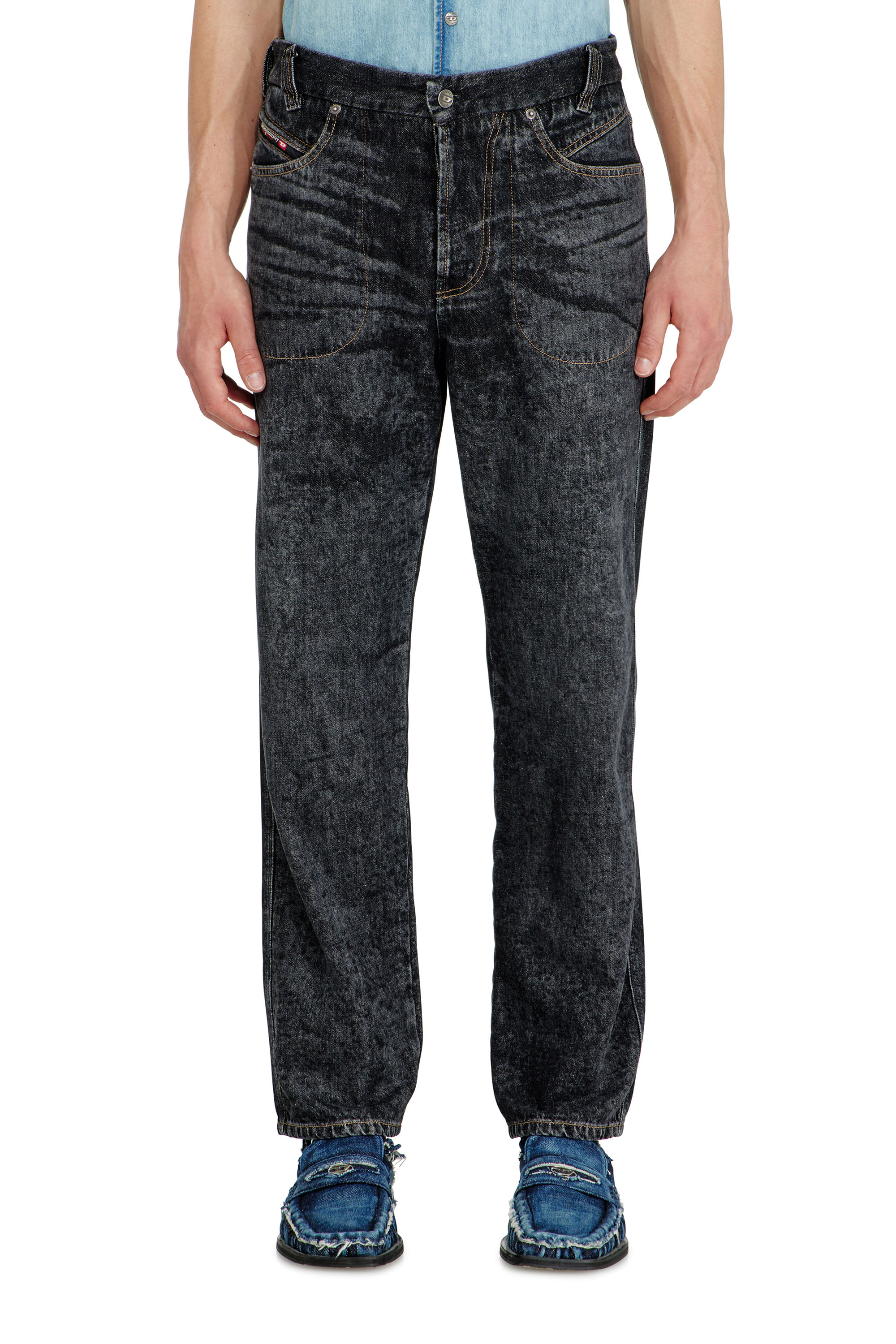 Diesel - Relaxed Jeans D-Marcus 09Q24 Hombre, Negro/Gris oscuro - 1
