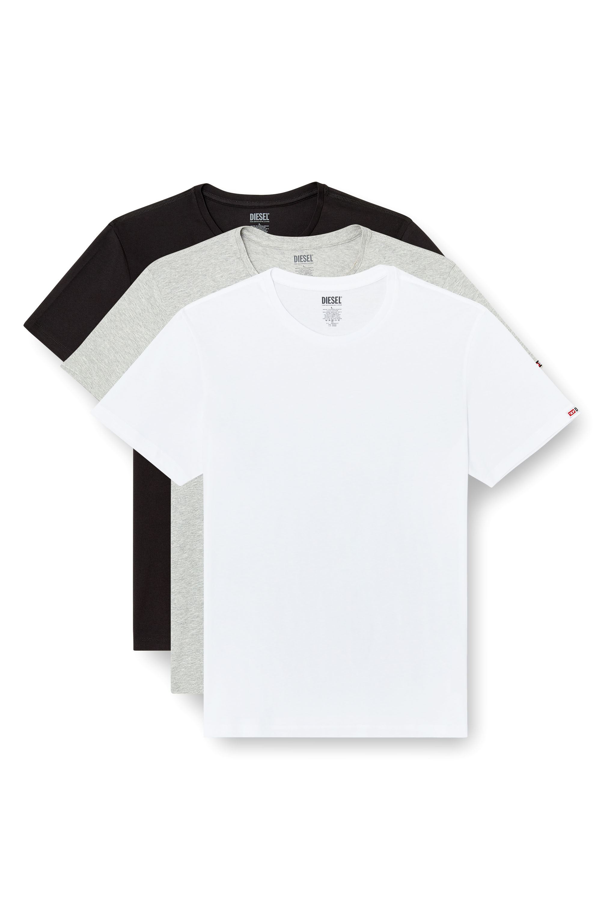 Diesel - RANDAL-D-CORE-3PACK, Man's Set of 3 cotton T-shirts in White/Grey - 1
