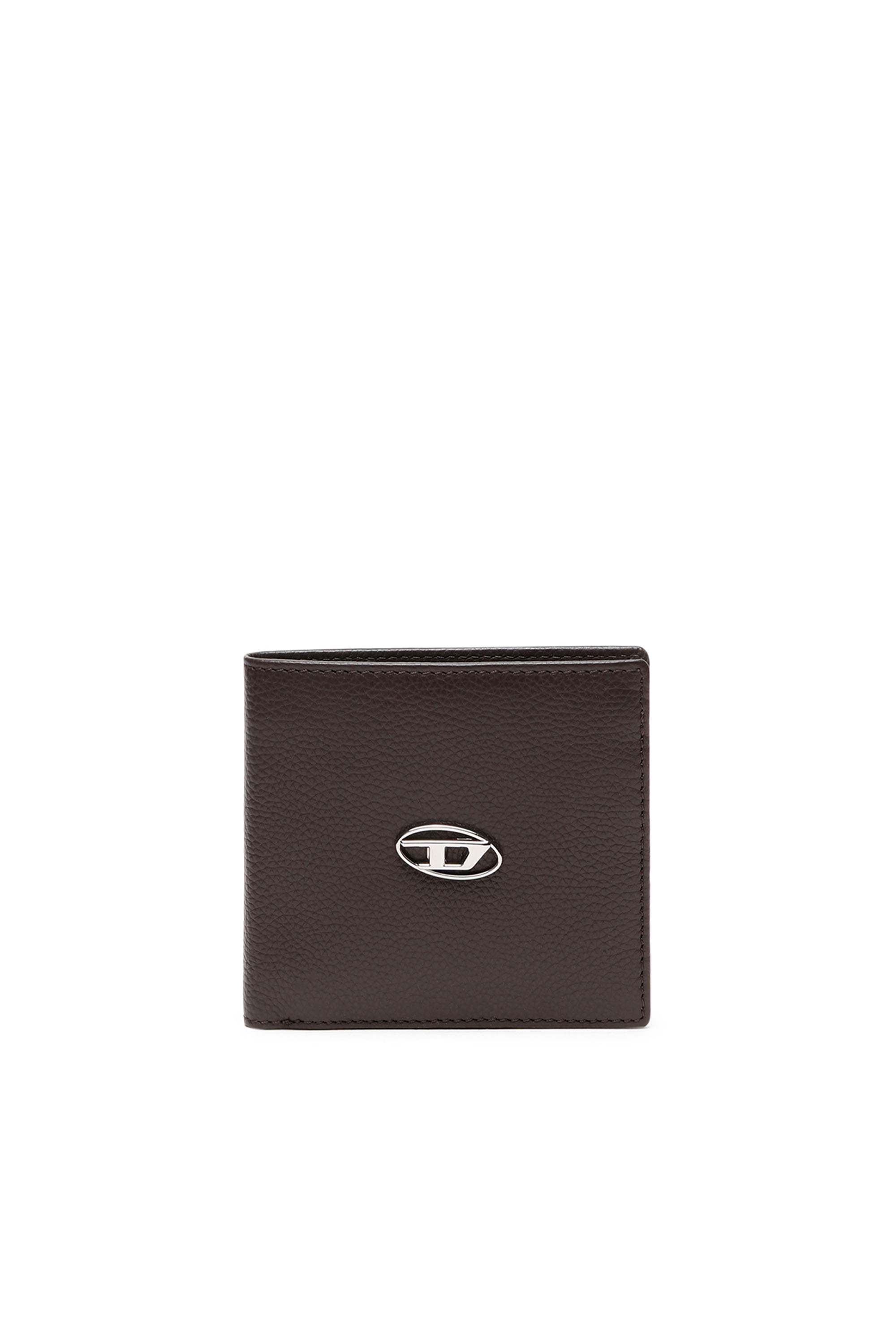 Diesel - BI FOLD COIN S, Cartera de cuero granulado que se pliega por la mitad Hombre in Marrón - 1