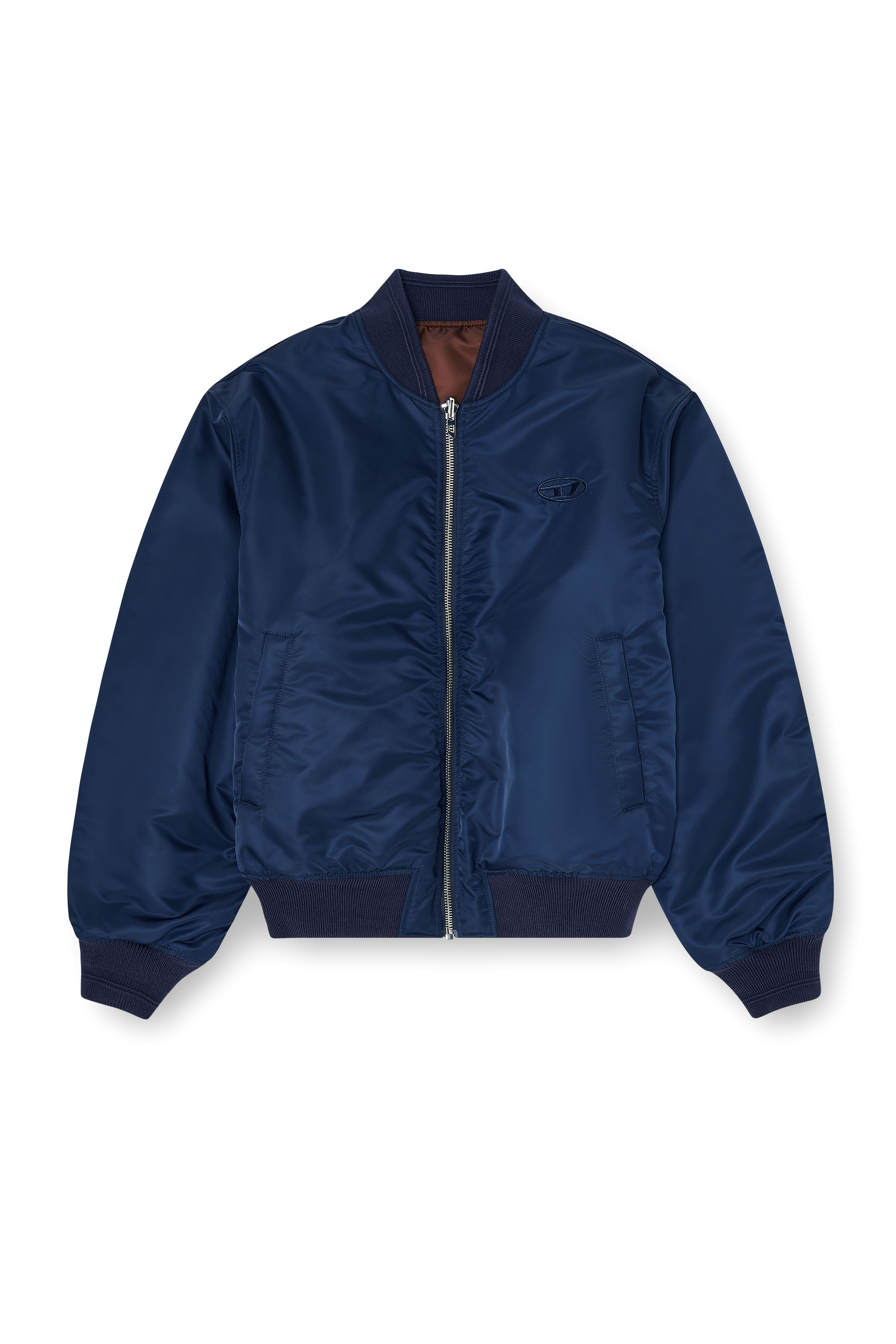 Diesel - W-TYPE-D1, Chaqueta bomber acolchada con bordado Oval D Hombre in Azul marino - 2