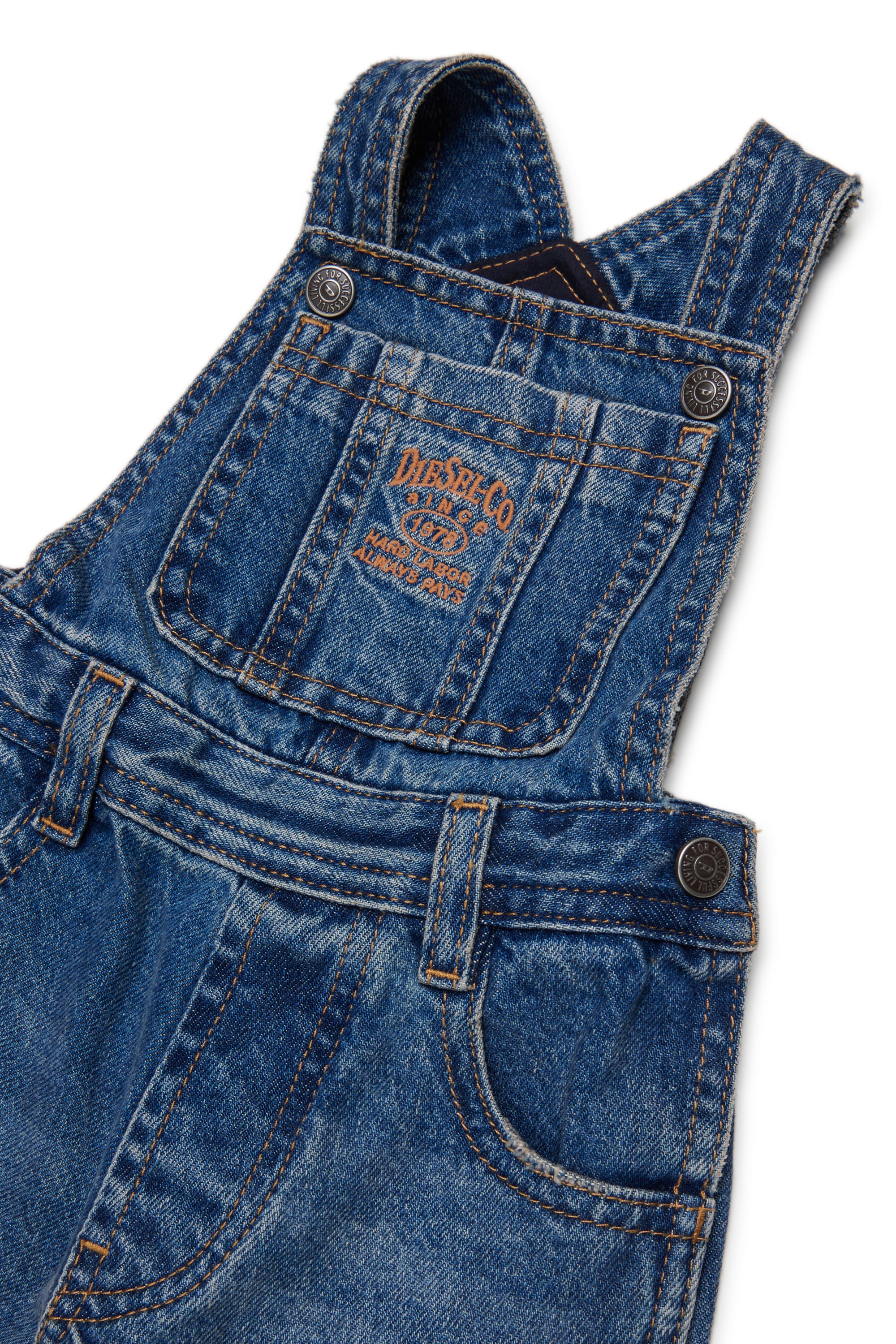 Diesel - JARYB, Peto vaquero con bordado de logo Hombre in Azul marino - 3