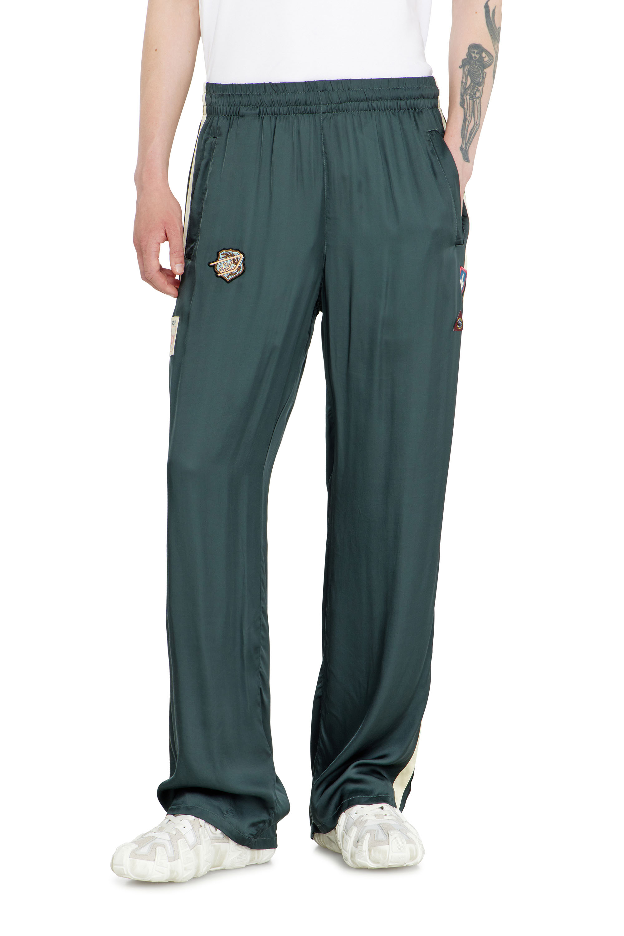 Diesel - P-ANNU, Pantal&oacute;n de sat&eacute;n con patches Hombre in ToBeDefined - 2