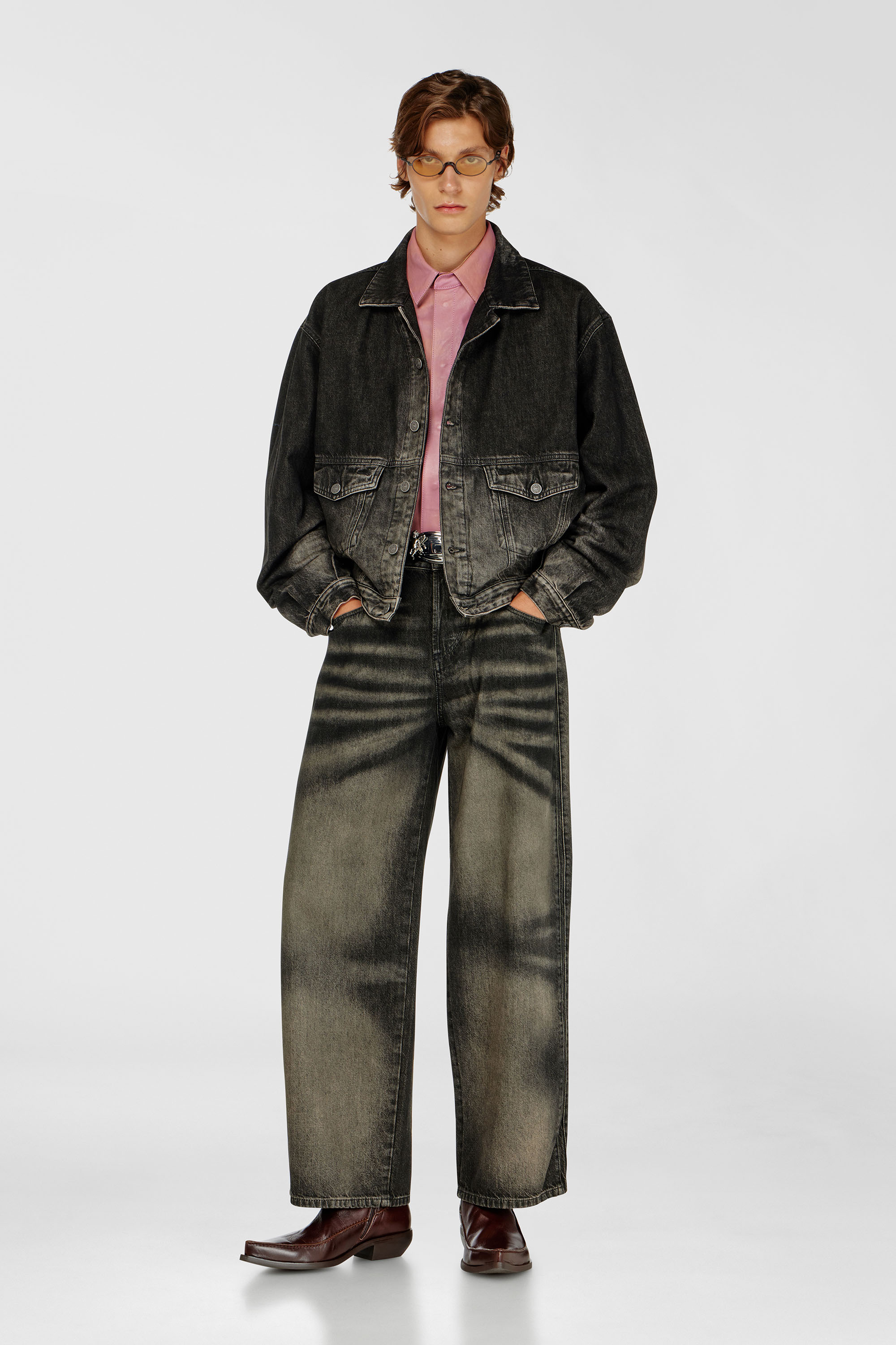 Diesel - D-MORGHI-FSJ, Chaqueta vaquera efecto sucio Hombre in Negro - 2