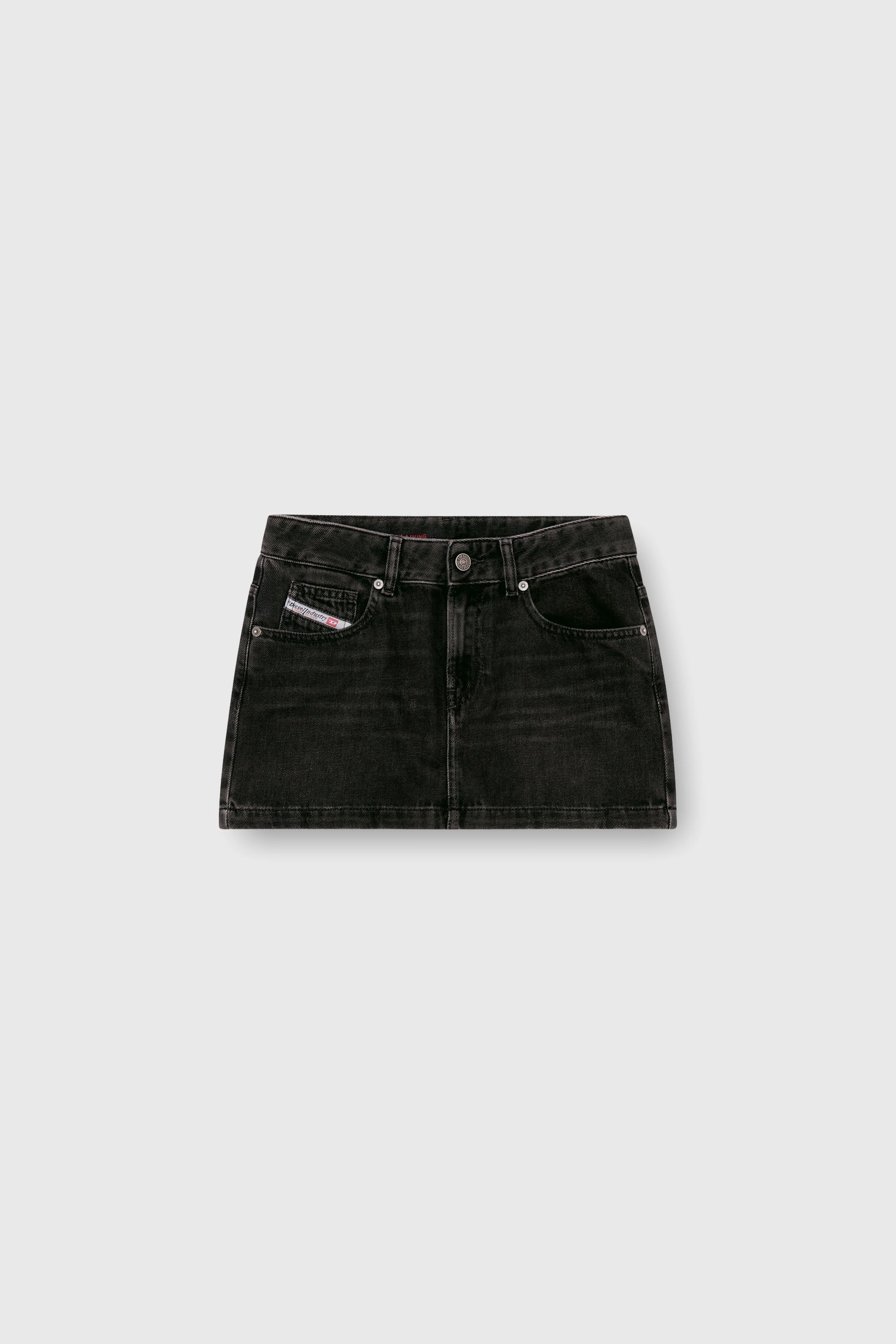 Diesel - DE-RON, Minifalda en denim de lavado impecable Mujer in Negro - 2