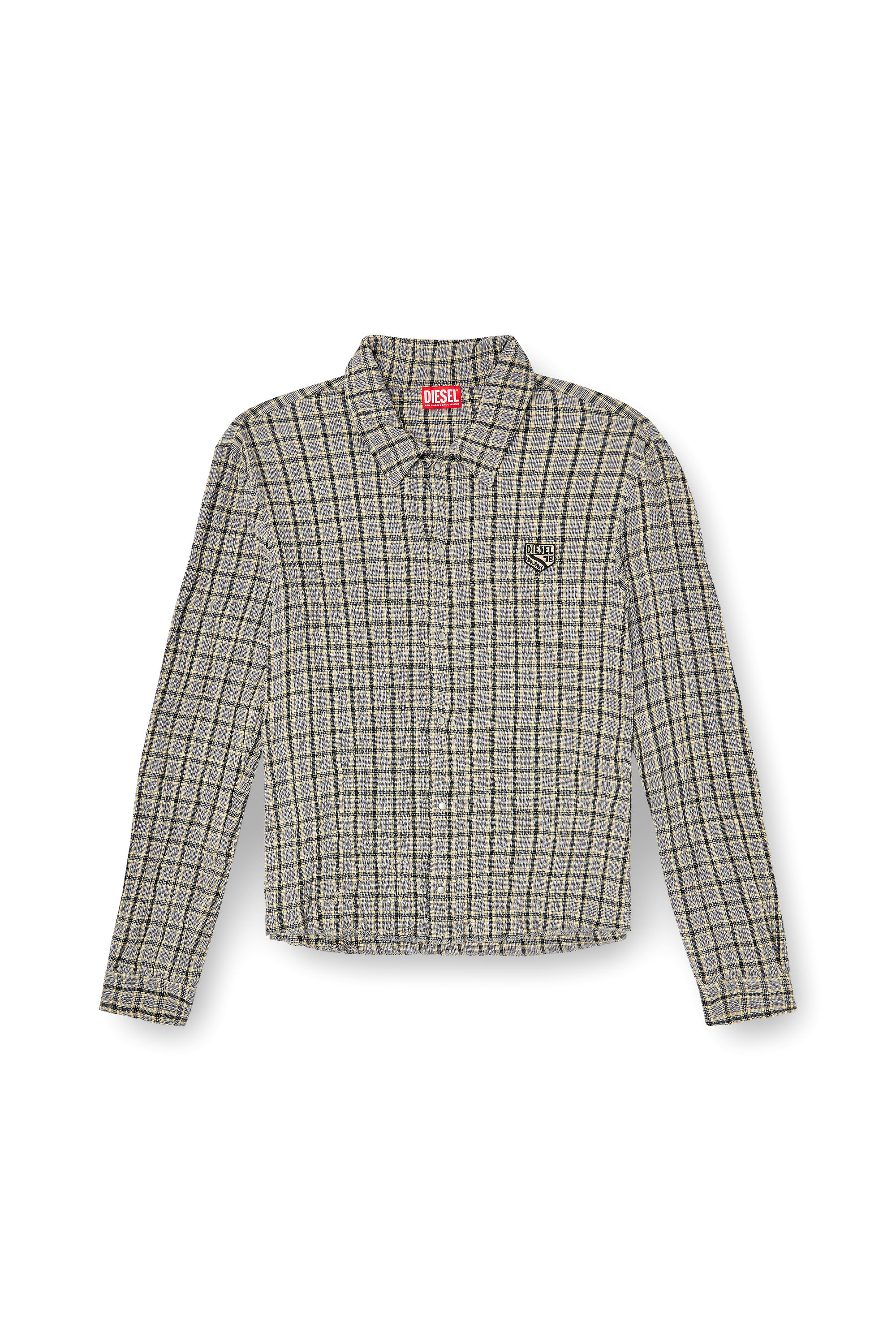 Diesel - S-SEERK, Camisa de cuadros con efecto seersucker Hombre in ToBeDefined - 3