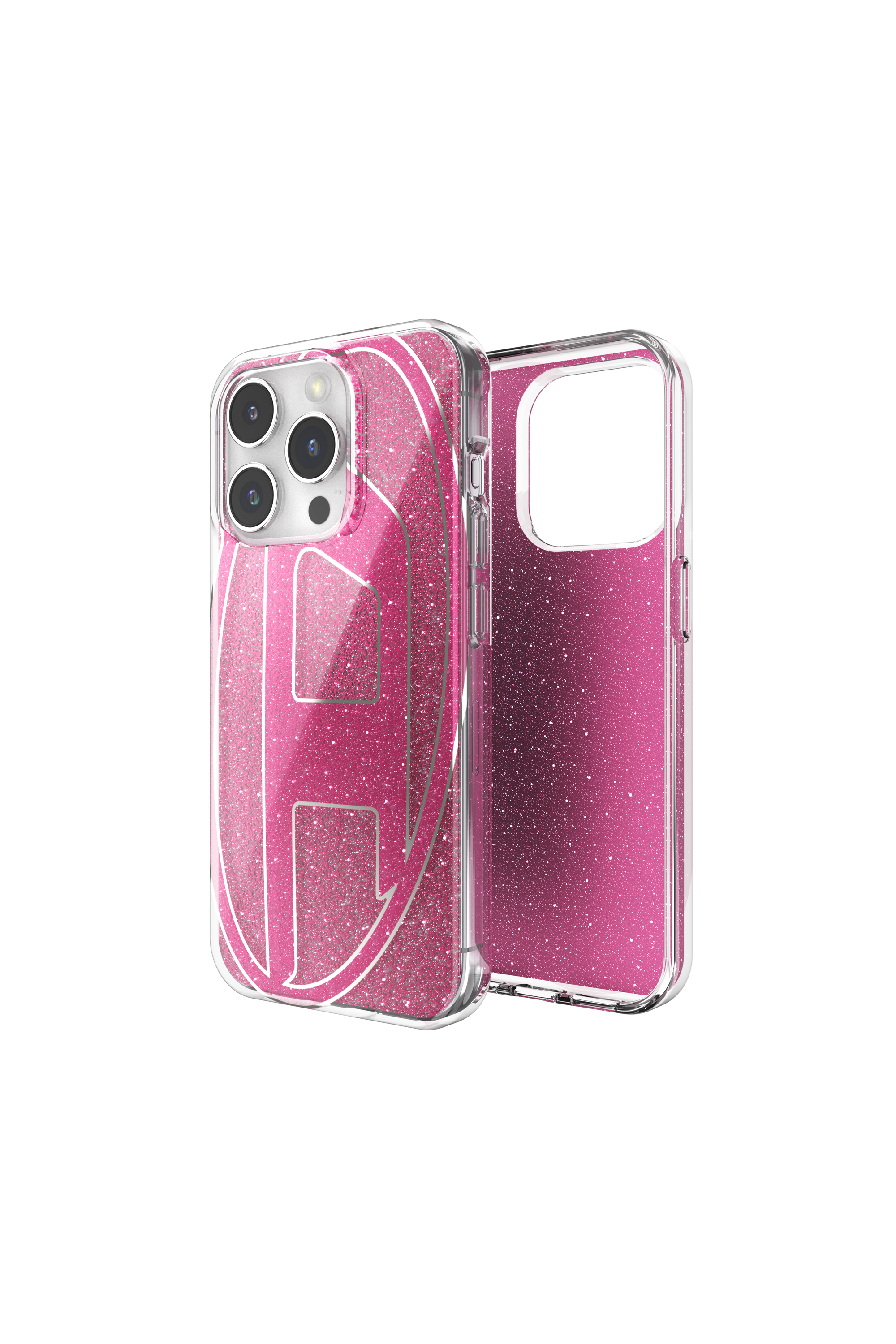Diesel - 60036 AOP CASE, Funda glitter por iP 15 Pro Unisex in Rosa - 1